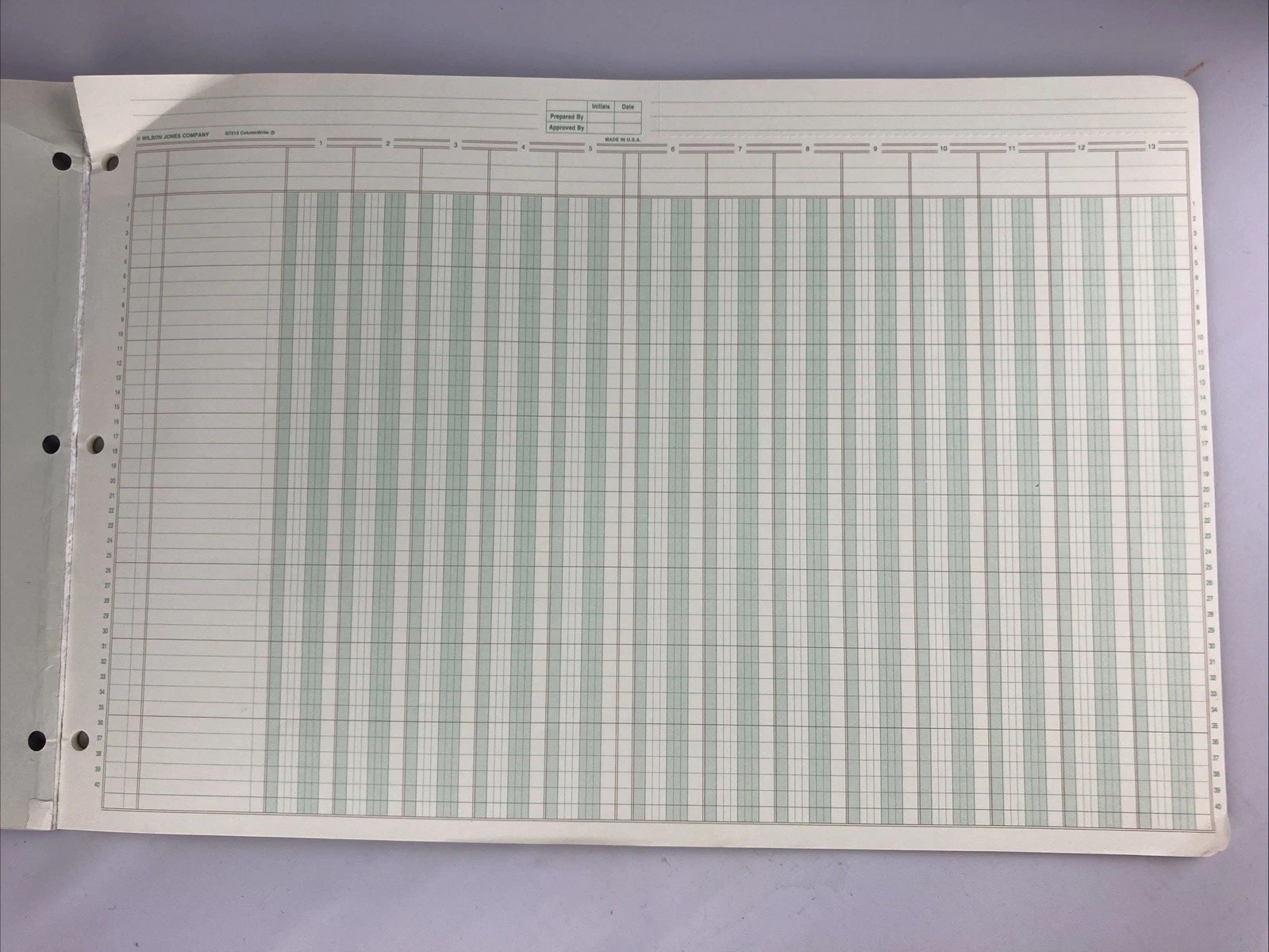 Wilson Jones Column Write Columnar Pad 13 Columns 32 Sheets-G7513- USA