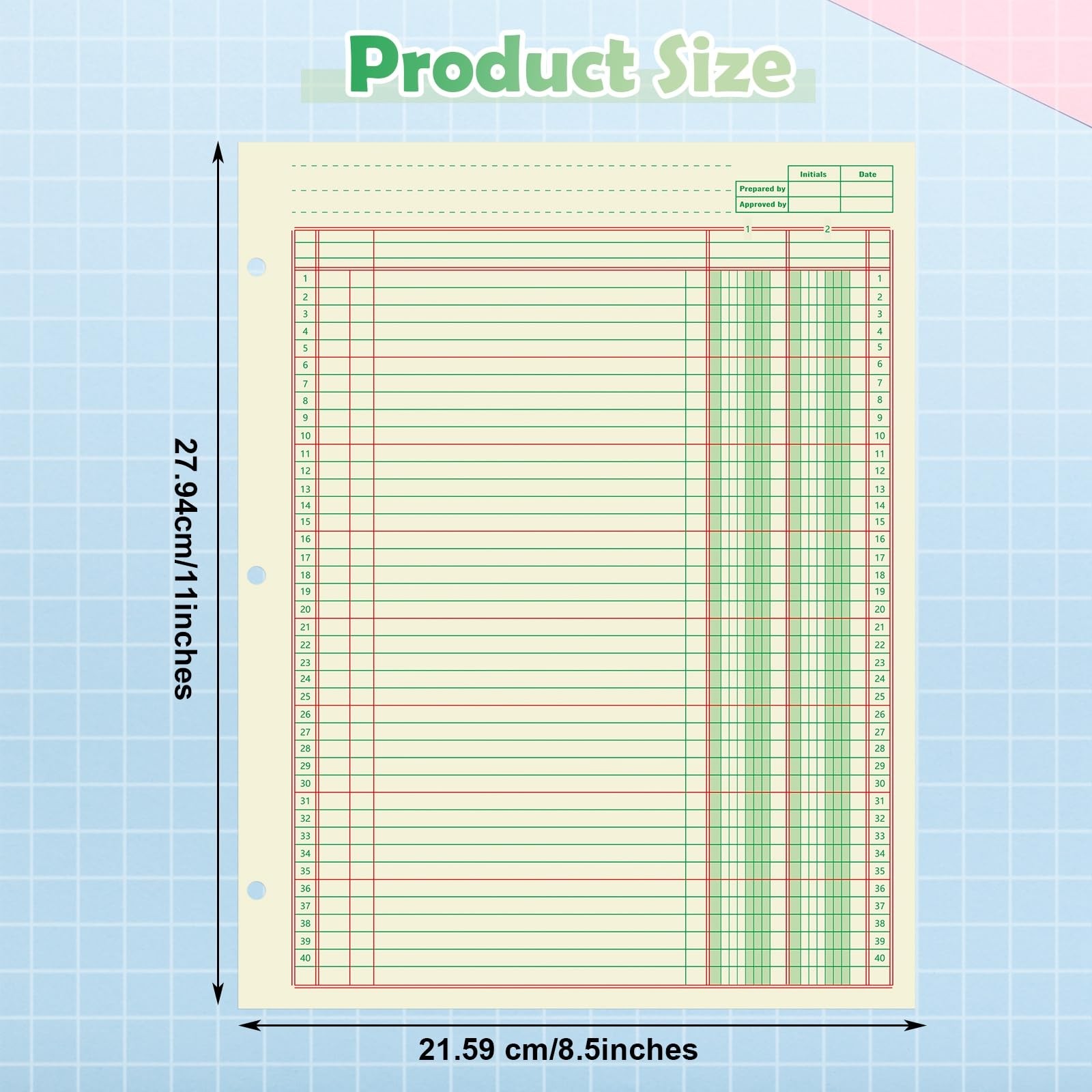 5 Pack 250 Sheets Ledger Accounting Columnar Pads 3 Hole Analysis Accounting …