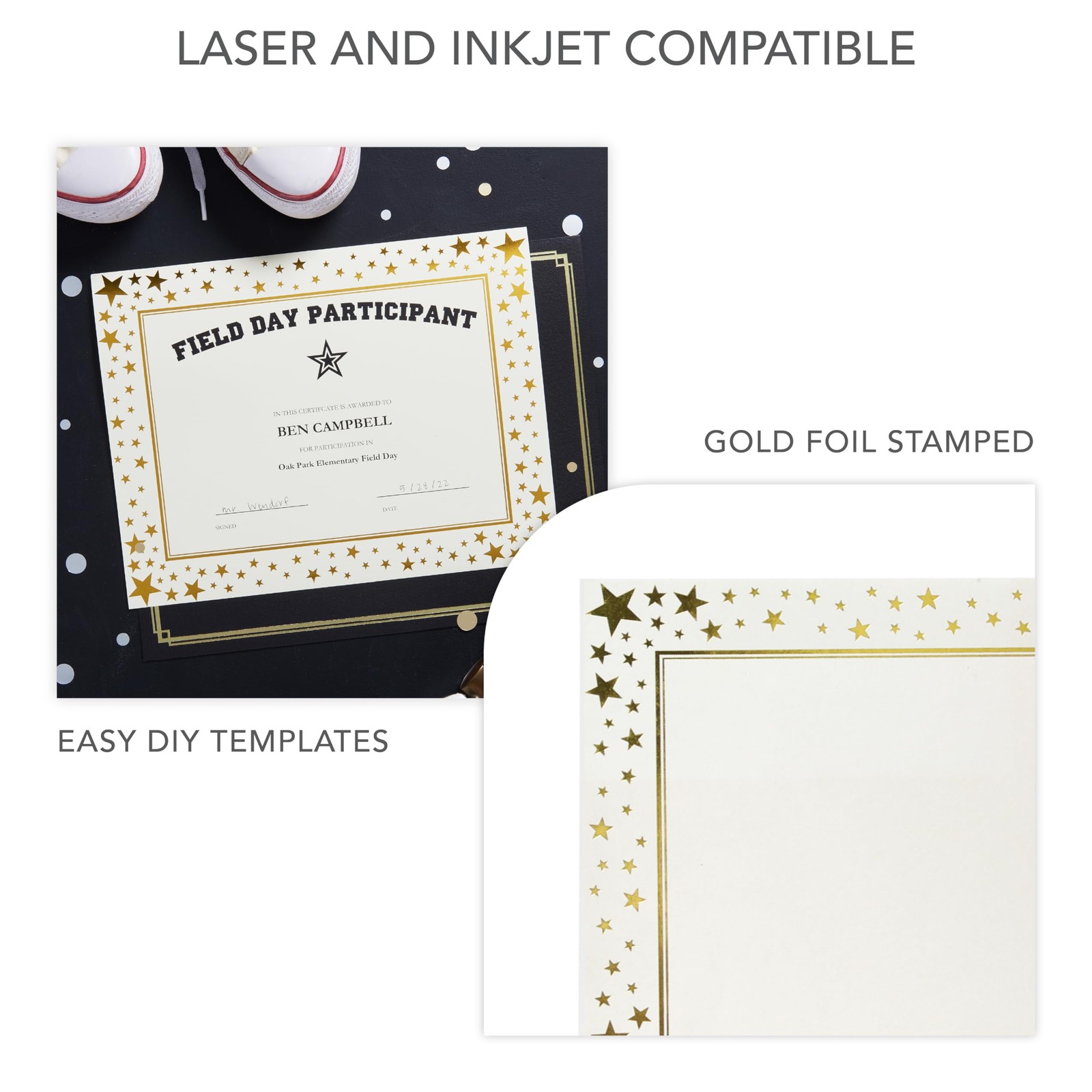 Gartner Studios Gold Star Foil 15 Count, White With