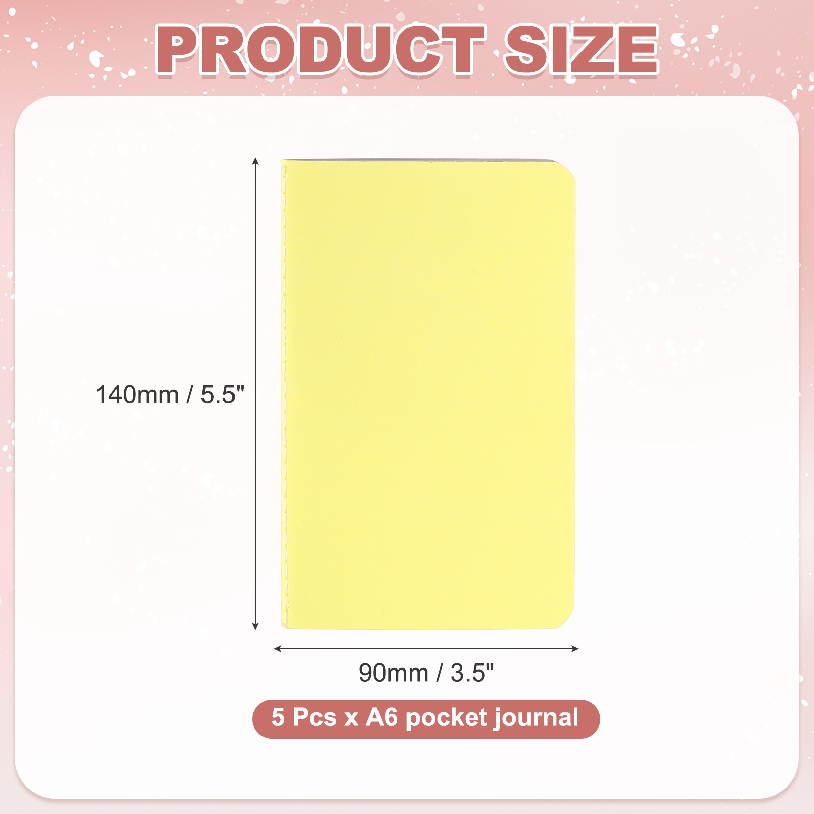 5 Pack A6 Notebook, A6 Journal Mini Notebook Pocket Kraft,Light Yellow