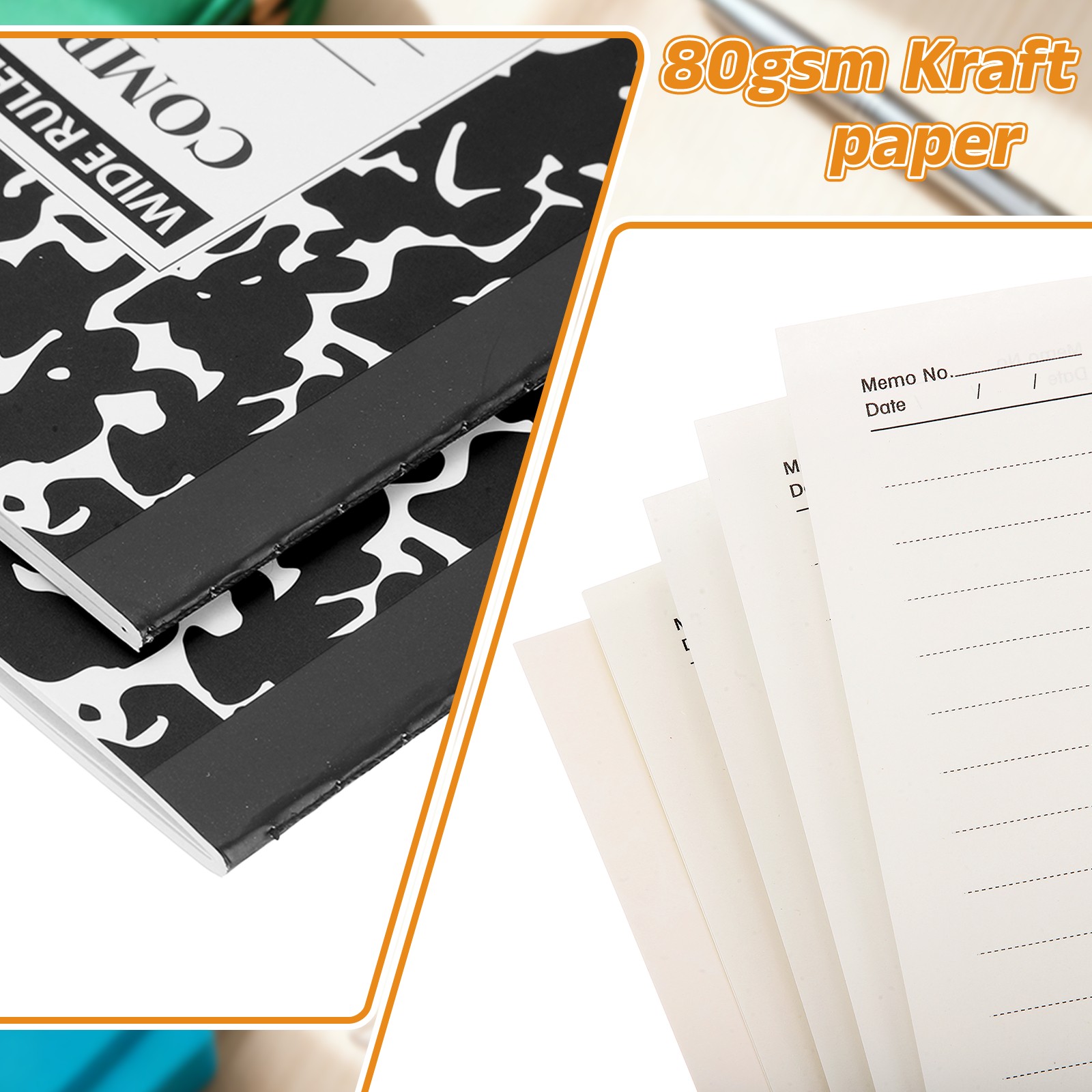 2 Pack A5 Notebook, A5 Journal Mini Notebook Pocket Marble,Black