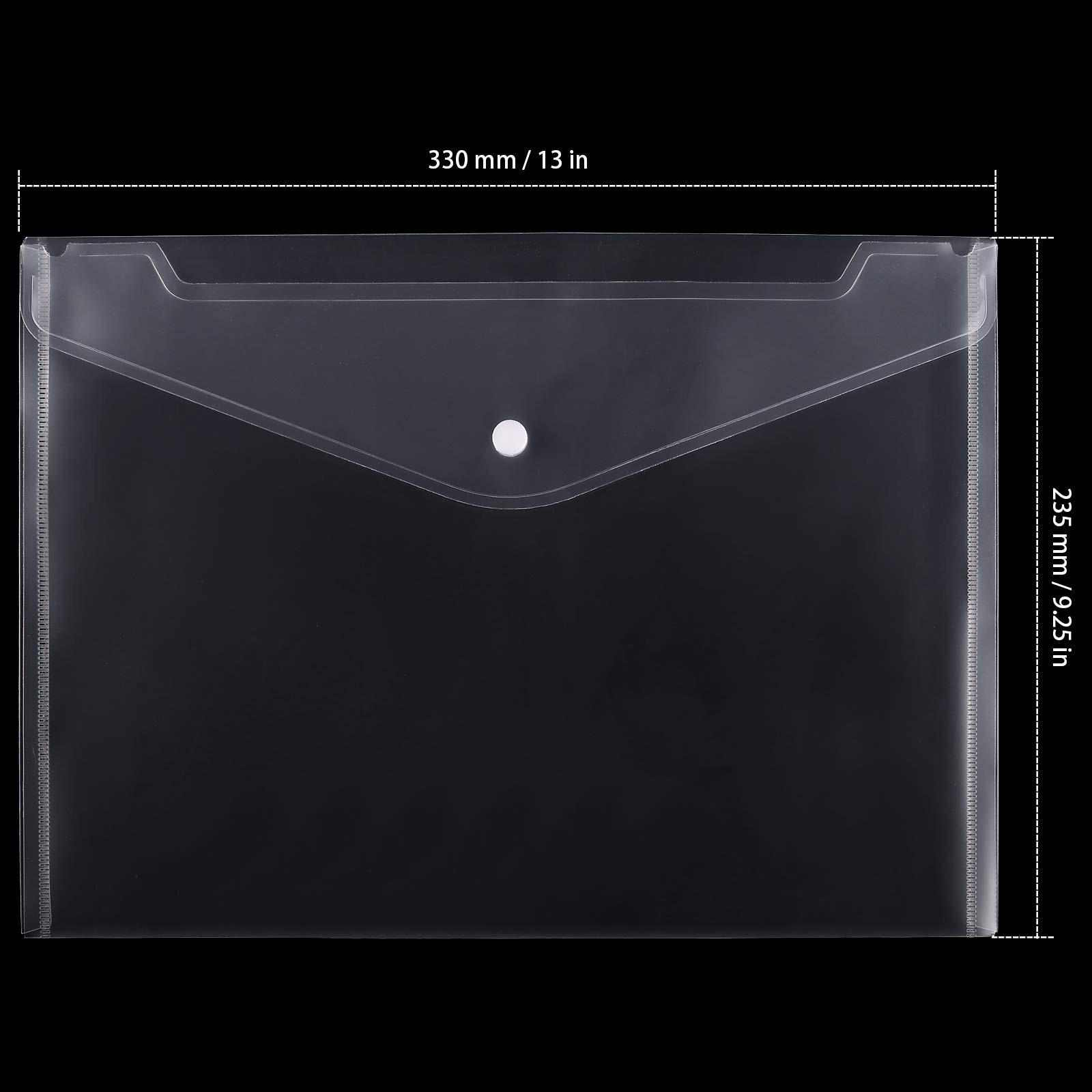 ZEONHAK 100 Pack Plastic Envelopes, 13×9 Inch Reusable One Size, Transparent