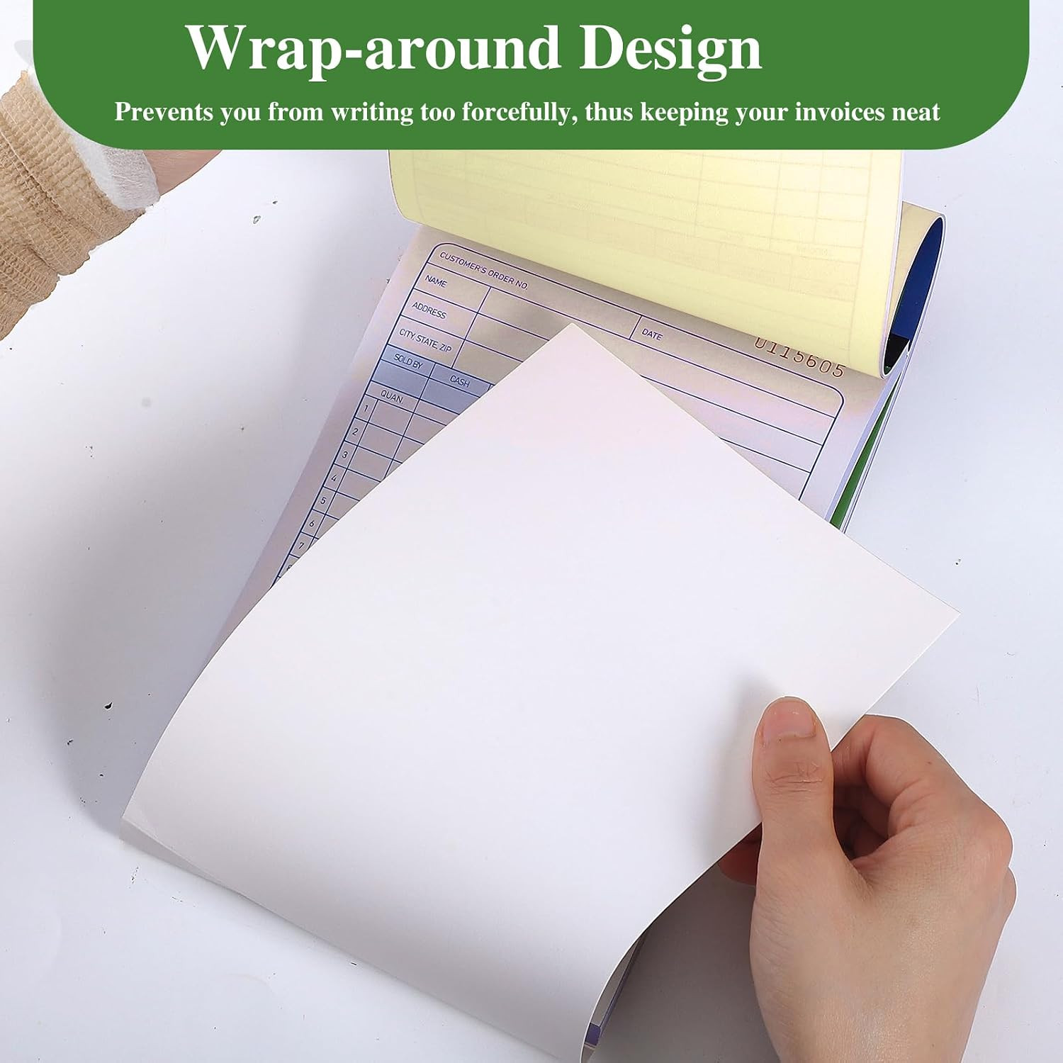 4 Pack Sales Order Book, 4-3/16 X 7-3/16″ Receipt Book with Carbon Copies,2-Part