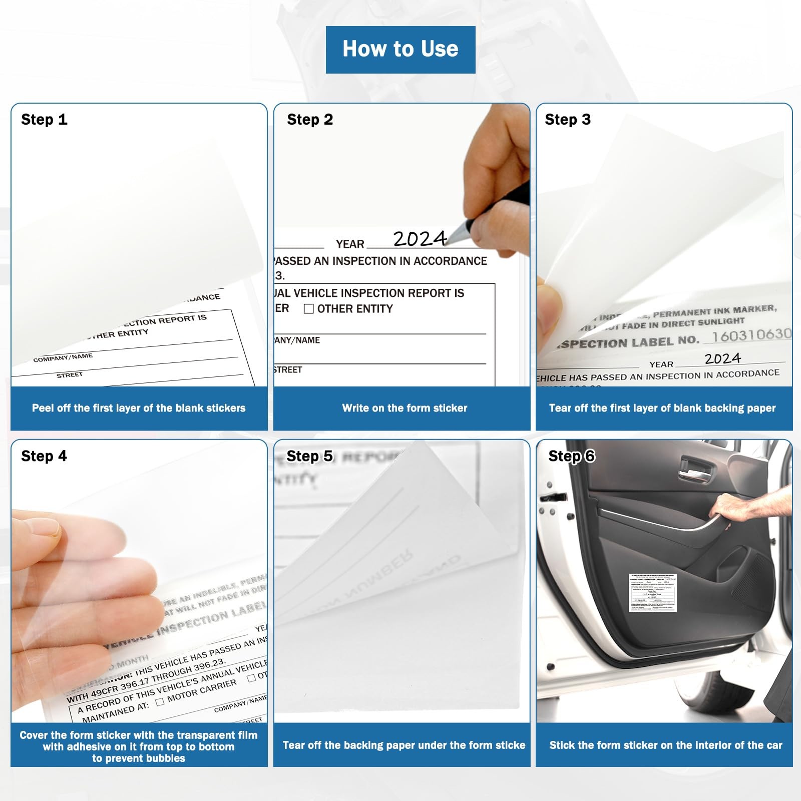 30Pack DOT Annual Vehicle Inspection Forms and Label,30-Pk 3-Ply Annual Vehic…