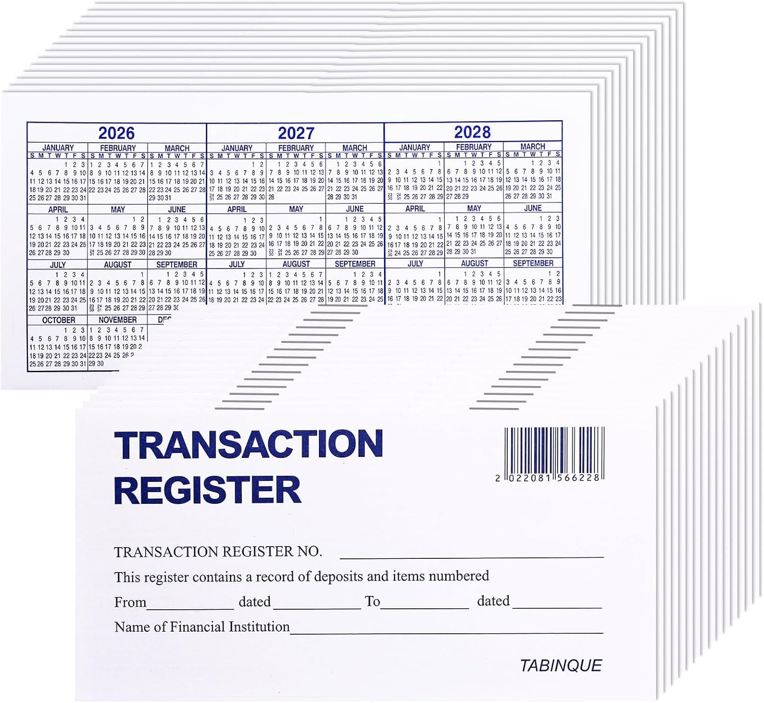 24 Pack Standard Easy-Read Check Registers – Perfect for Personal Checkbooks