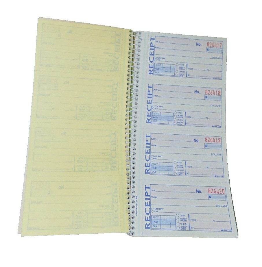 Adams Money Rent Receipt Book SC1152 Spiral Carbonless 200 Sets New