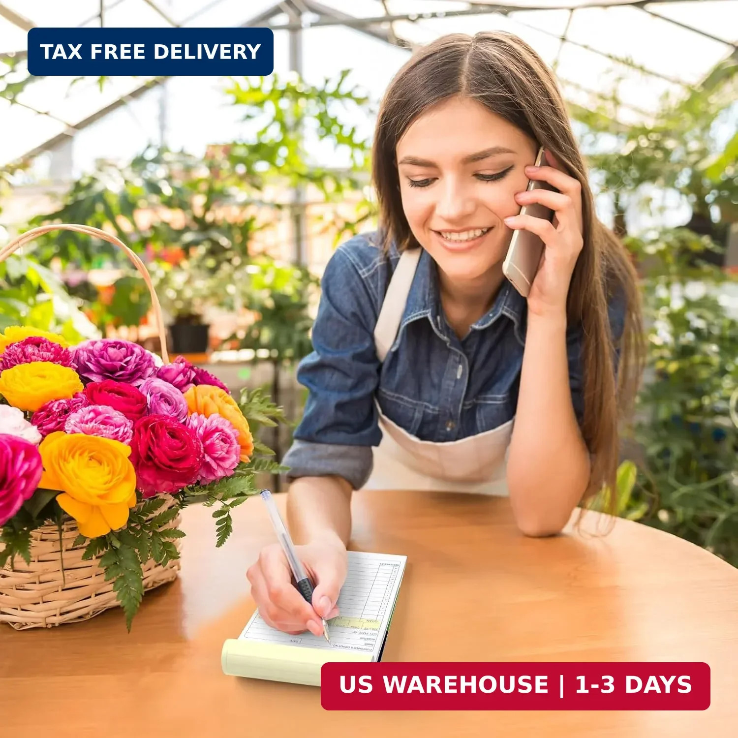 Joyberg 4 Pack Sales Order Book, 4.17inx7.2in Receipt Book with Carbon Copies, 2