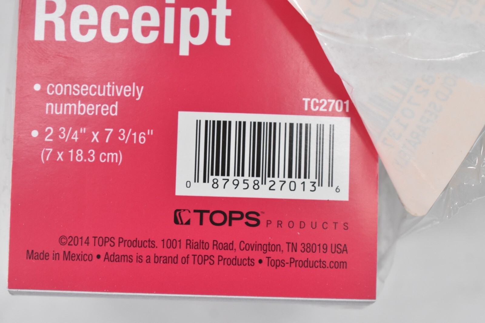 Lot of 5 Adams Money/Rent Receipt Books 3 Part Carbonless Numbered TC2701