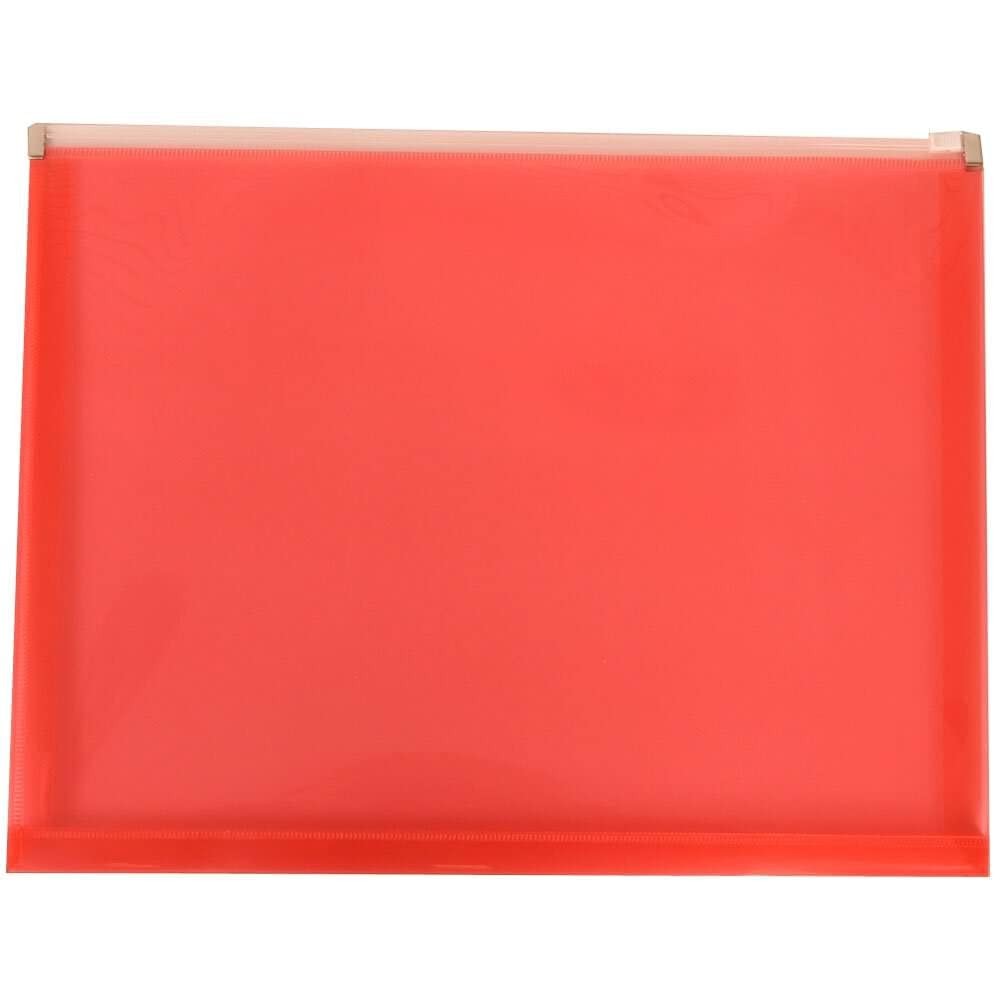 JAM PAPER Plastic Envelopes with Zip Closure – Letter Size, Assorted 6 Pack