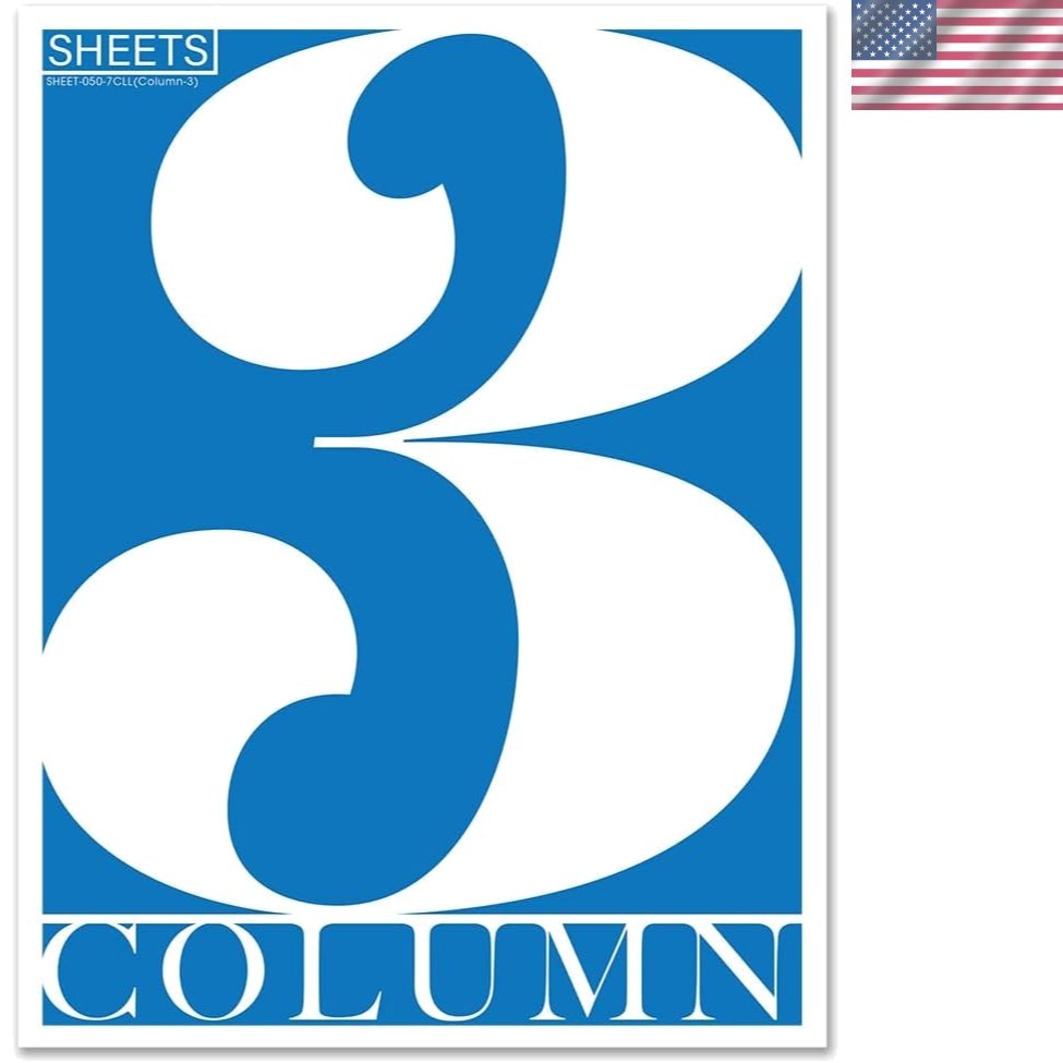 50 Pack 3 Column Ledger Sheets – Acid-Free Accounting Paper for Professionals
