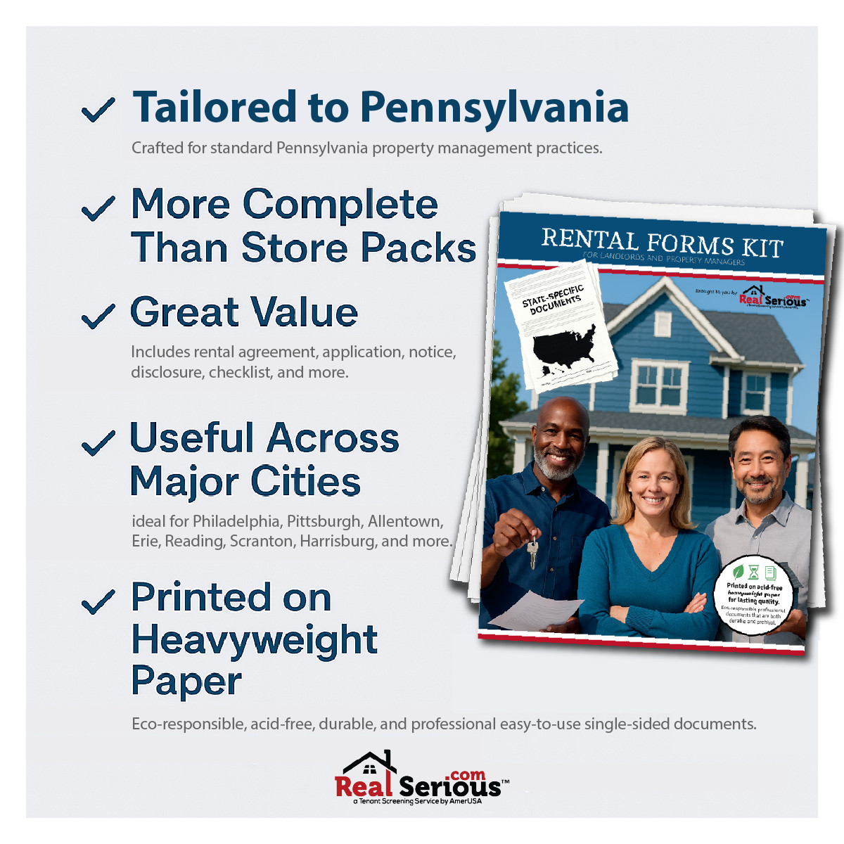 Pennsylvania Residential Lease Agreement + Landlord Rental Forms Kit