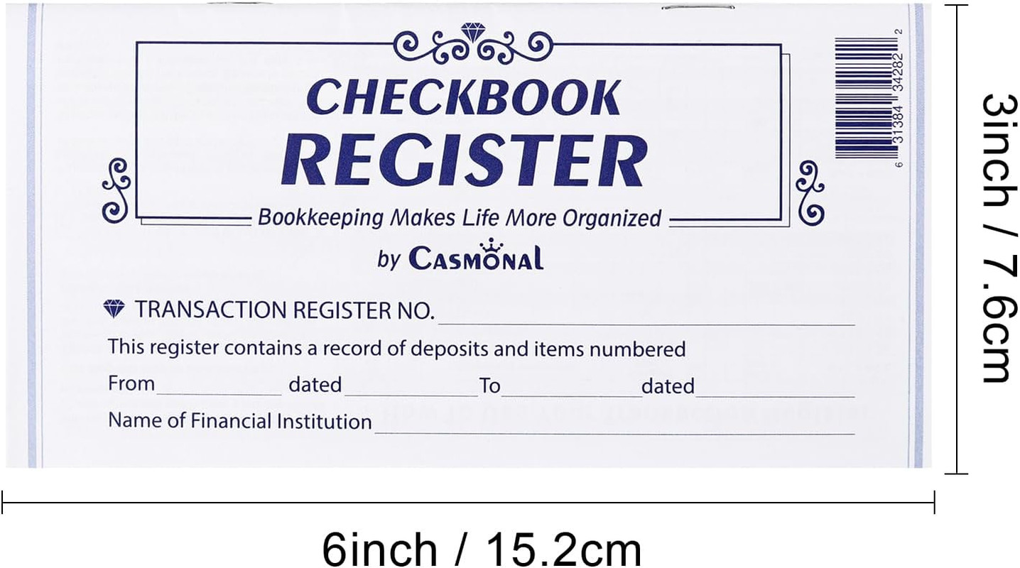 20 Pack Checkbook Register, Check Registers for Personal, Blank Ledger