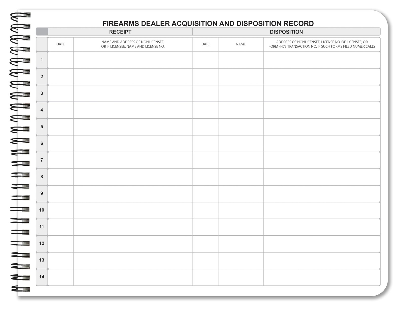 BookFactory Firearms Acquisition and Disposition A&D Gun Log Book 100 pages
