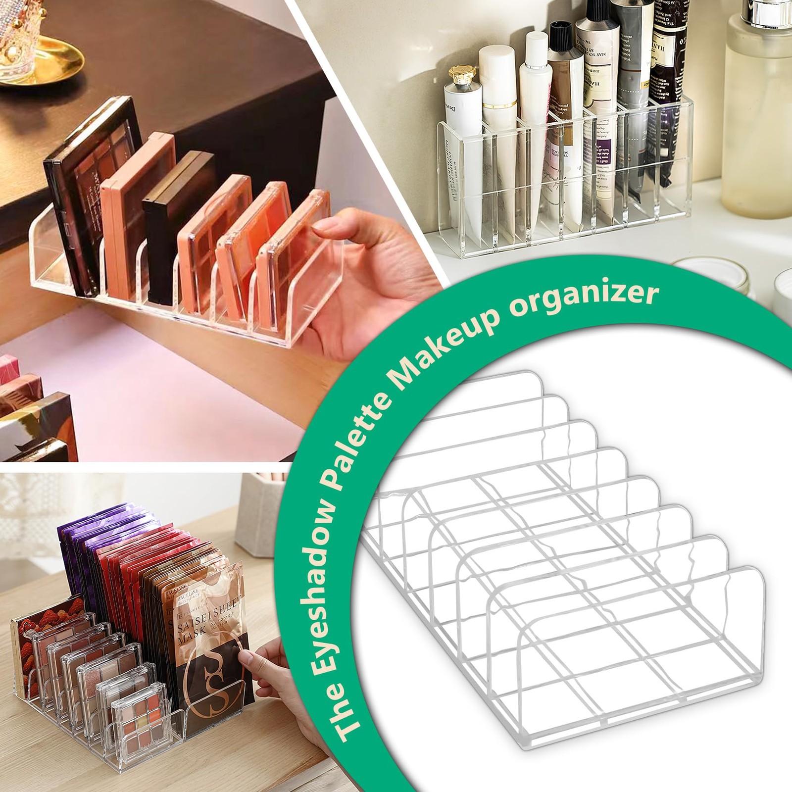 2 Packs Acrylic Mail Organizer Plastic Desk Cash Tray,7 Section Transparent
