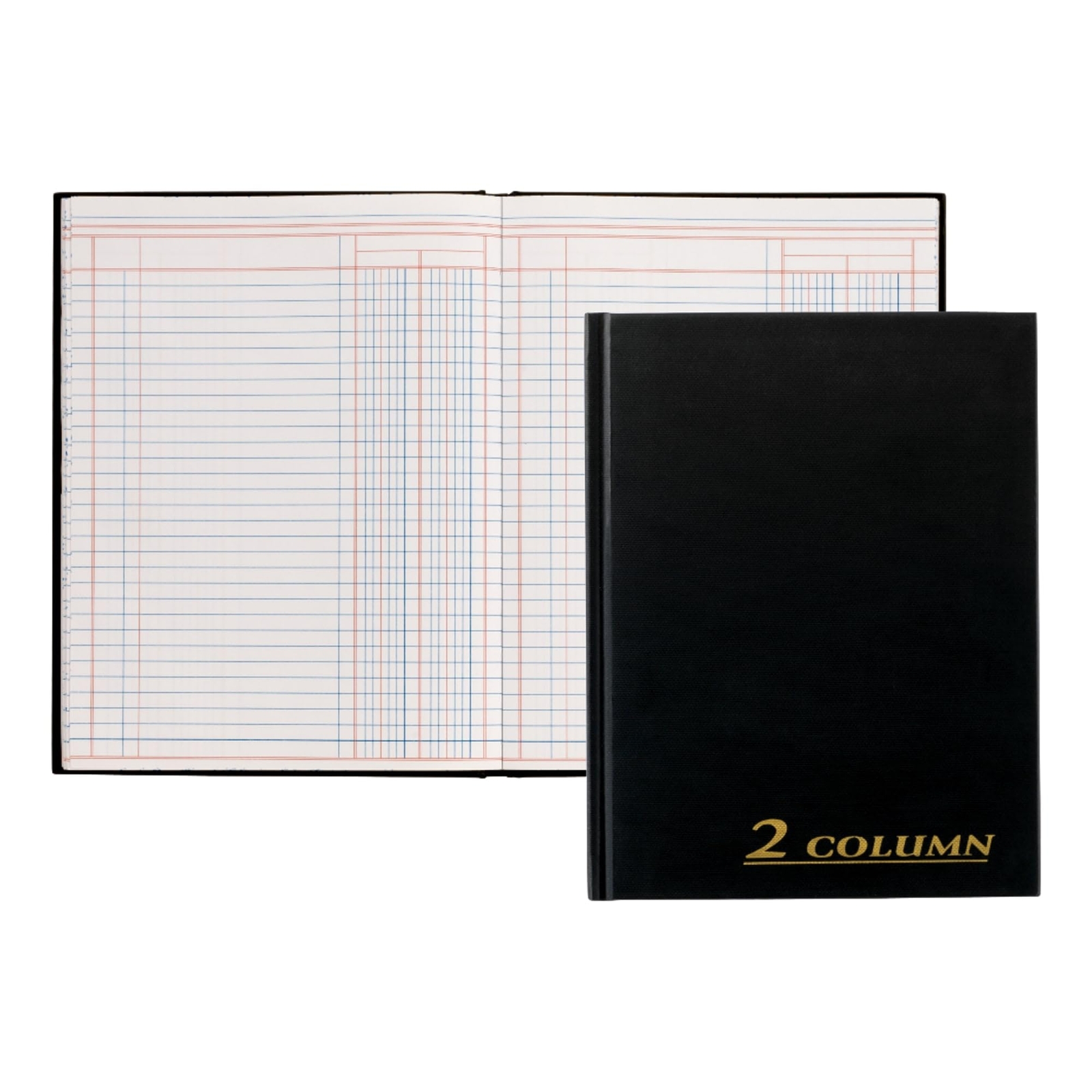 Adams Textured Navy Account Book 80 Pages 2 Column 7×9 Inch Smyth Sewn Binding