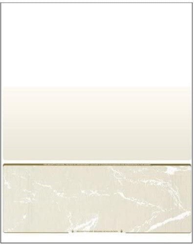 2500 Blank Check Stock Paper – Check on Bottom – Gold Marble