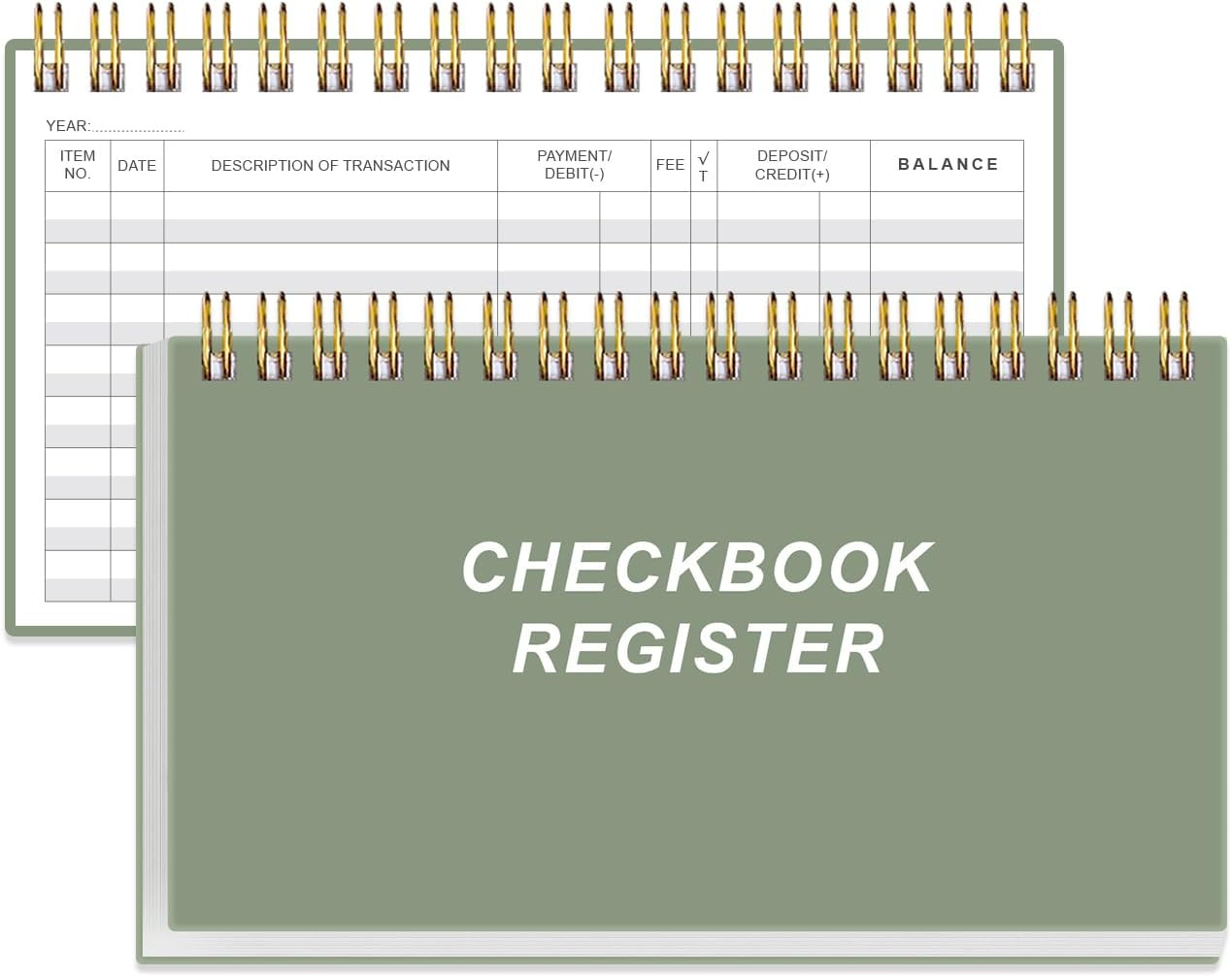 Check Registers for Personal Checkbook – A6 Blank Ledger Transaction Registers