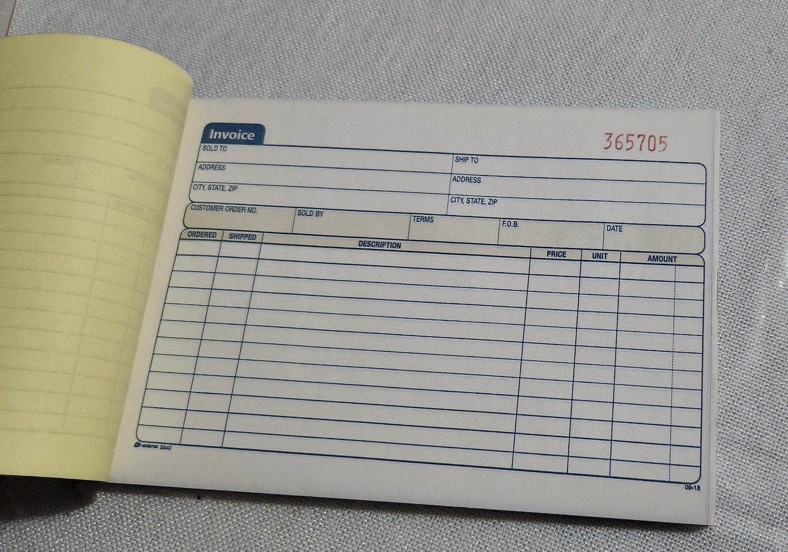 Invoice Books Carbonless Business form 2 Part numbered Adams TOPS 3 Book x50=150