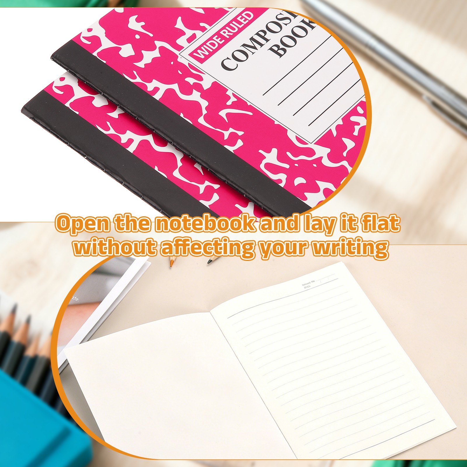 4 Pack A5 Notebook, A5 Journal Mini Notebook Pocket Marble,Hot Pink