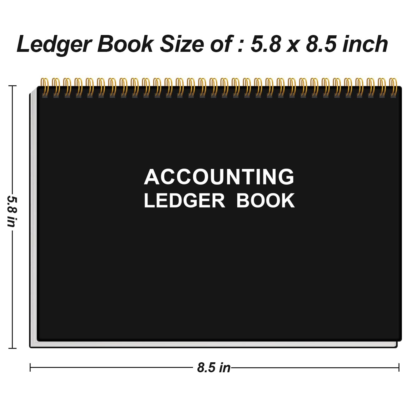 Accounting Ledger Book – A5 for Bookkeeping, Small Black