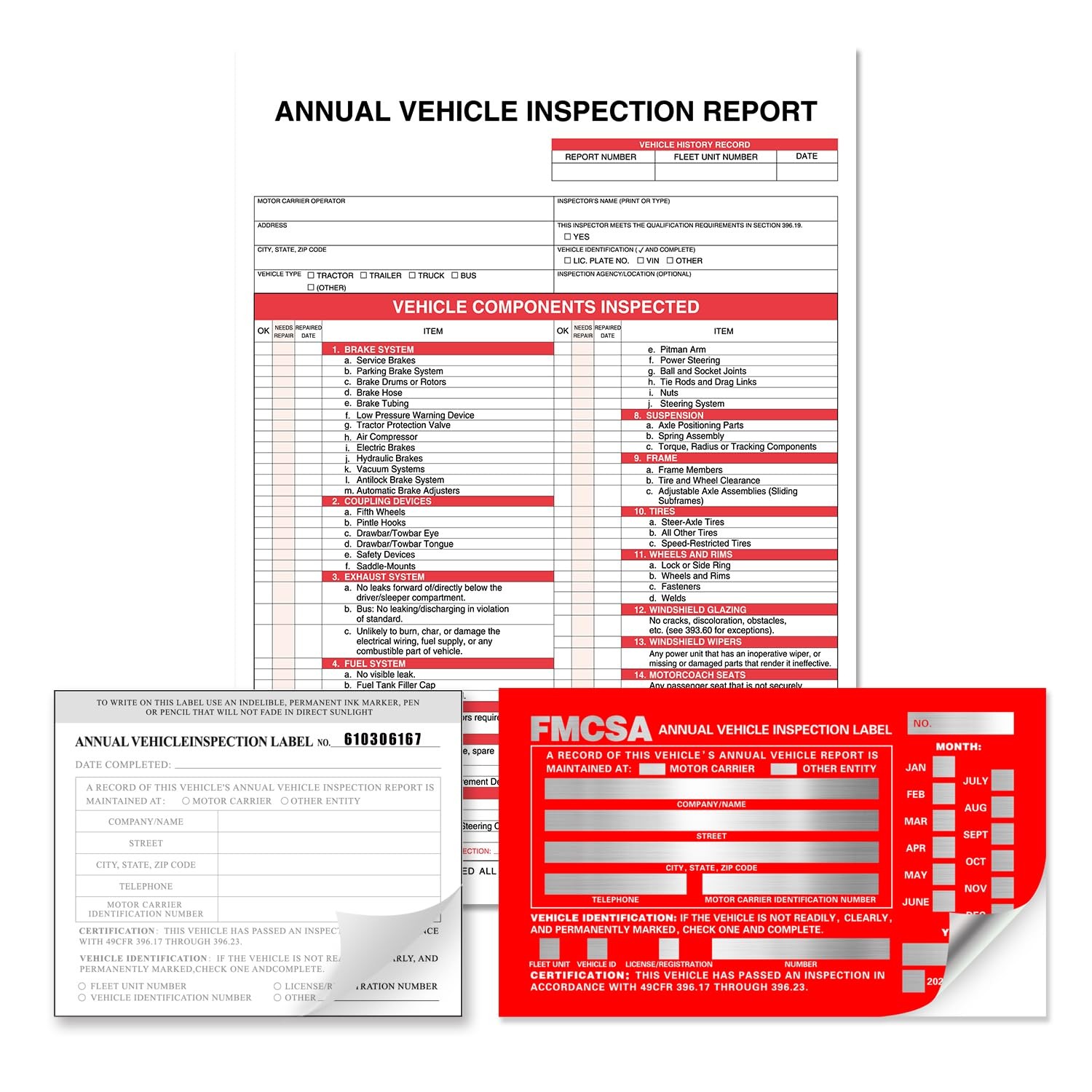 Annual Vehicle Inspection Report Form 8.5″x11.75″ 25-pk – DOT Compliance Labels