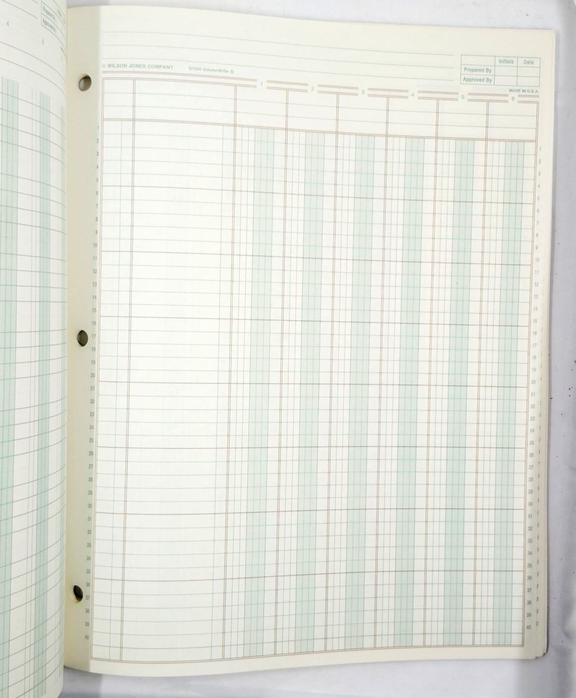Wilson Jones Column Write Columnar Analysis Pad 6 Column 11×8 1/2″ 7506 VTG