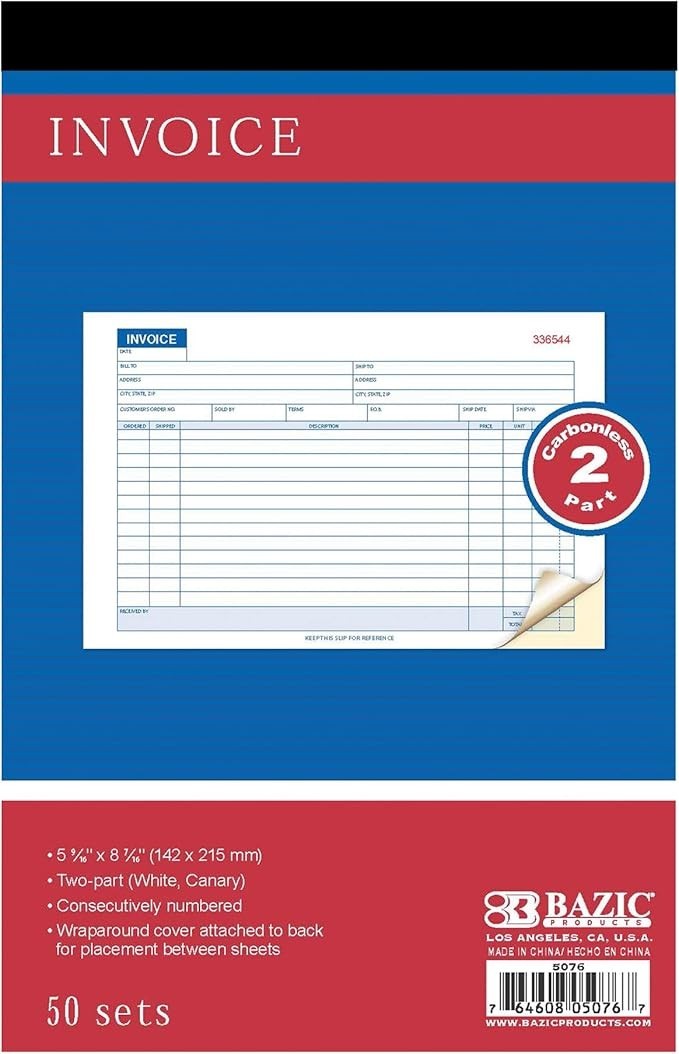 5 PCS Sales Order Book Receipt Invoice Duplicate Carbonless 50 Sets 5.5″ X 8″5