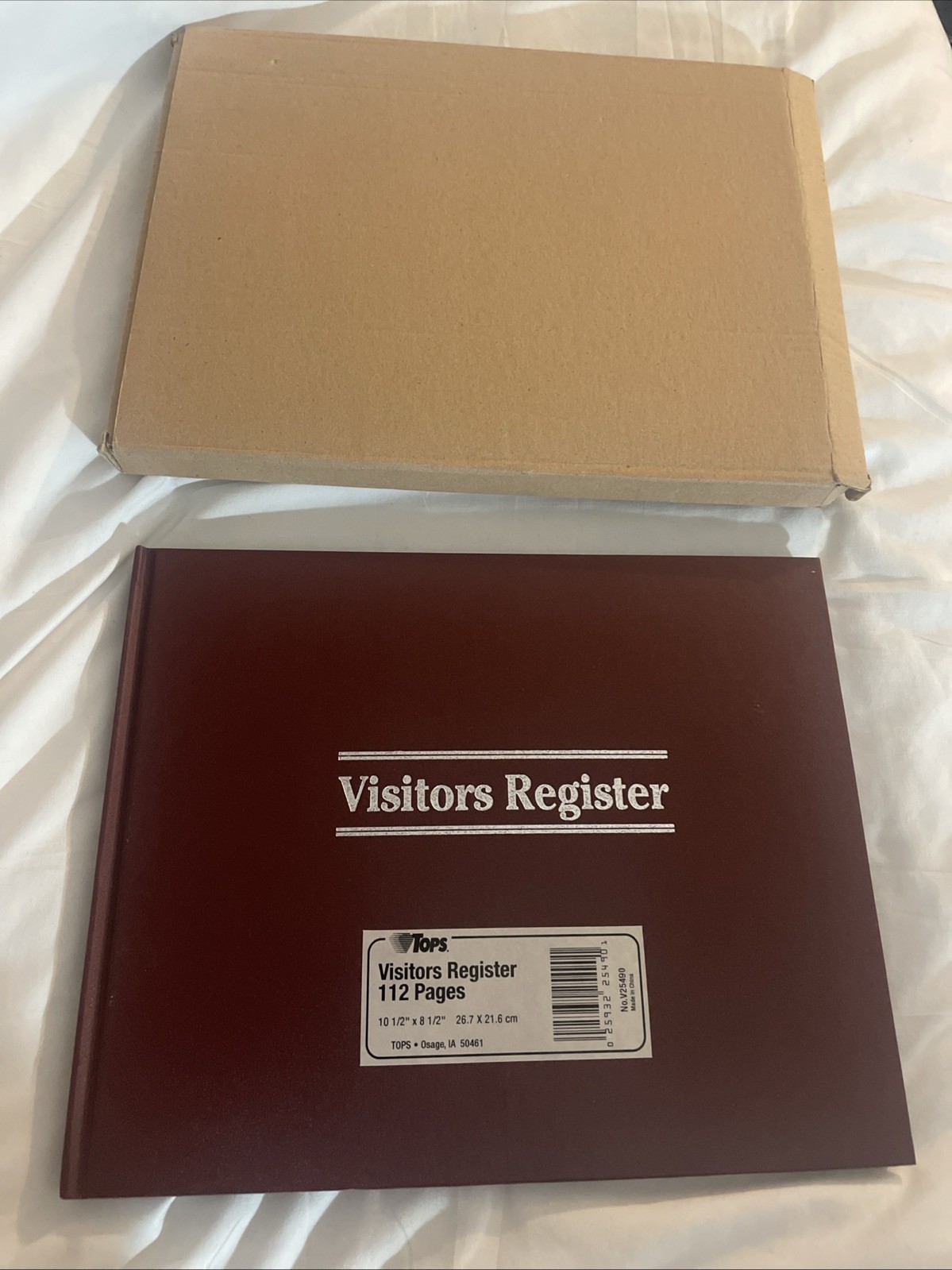 Visitors Register 112 Pages NWT 10 1/2 x 8 1/2 26.7 x 21.6 Cm Burgundy Color