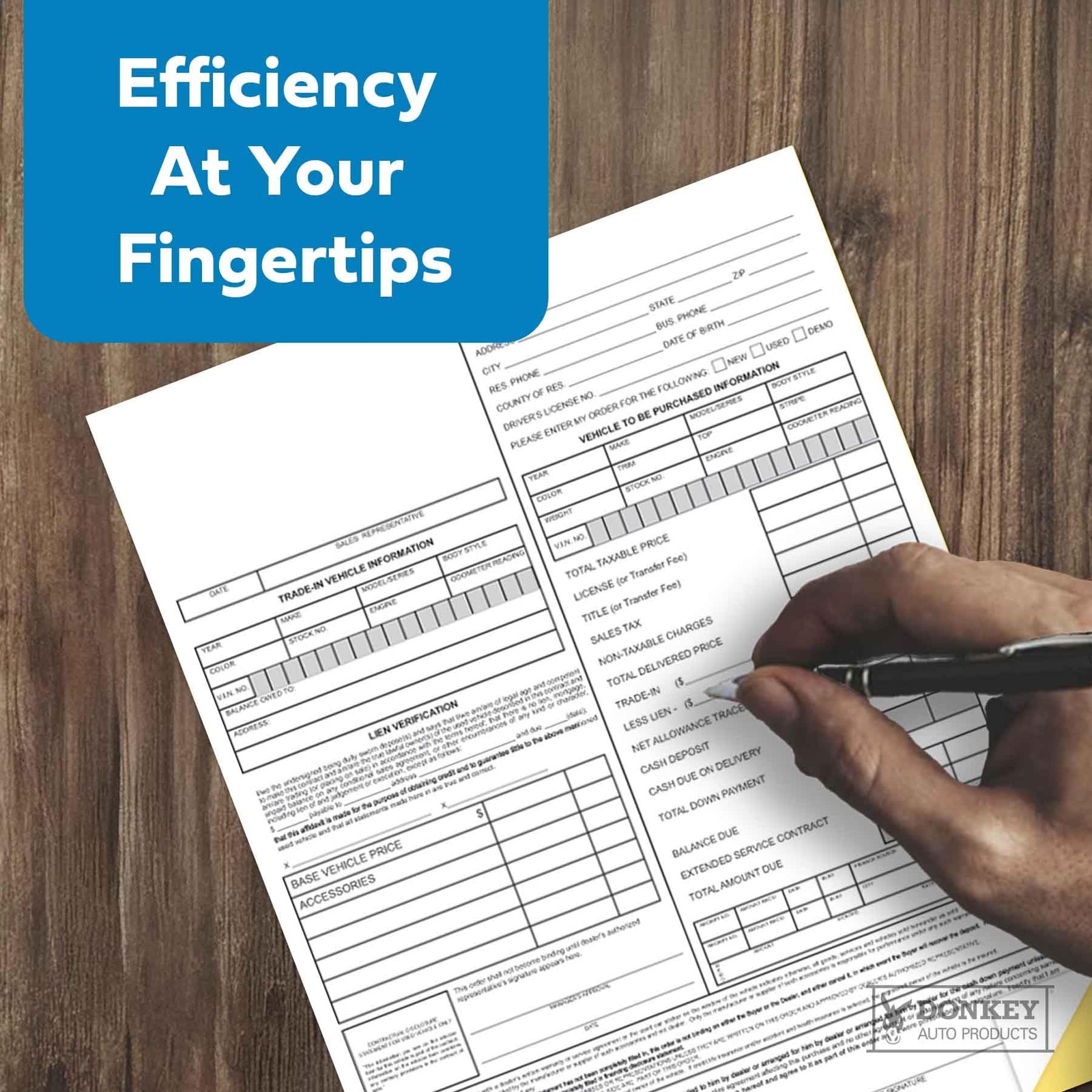 Vehicle Purchase Agreement Forms 2Part 100 per pack