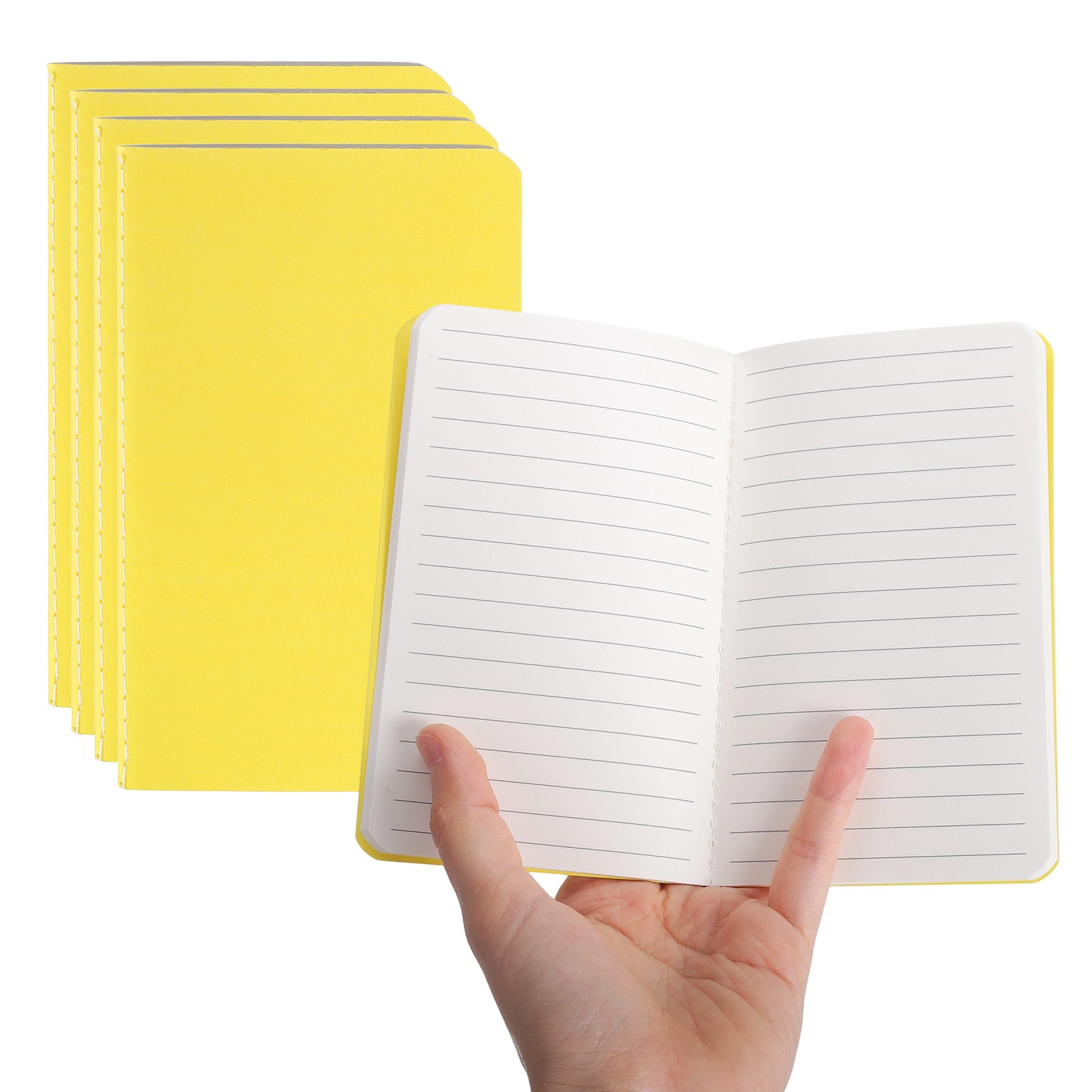 5 Pack A6 Notebook, A6 Journal Mini Notebook Pocket Kraft,Yellow
