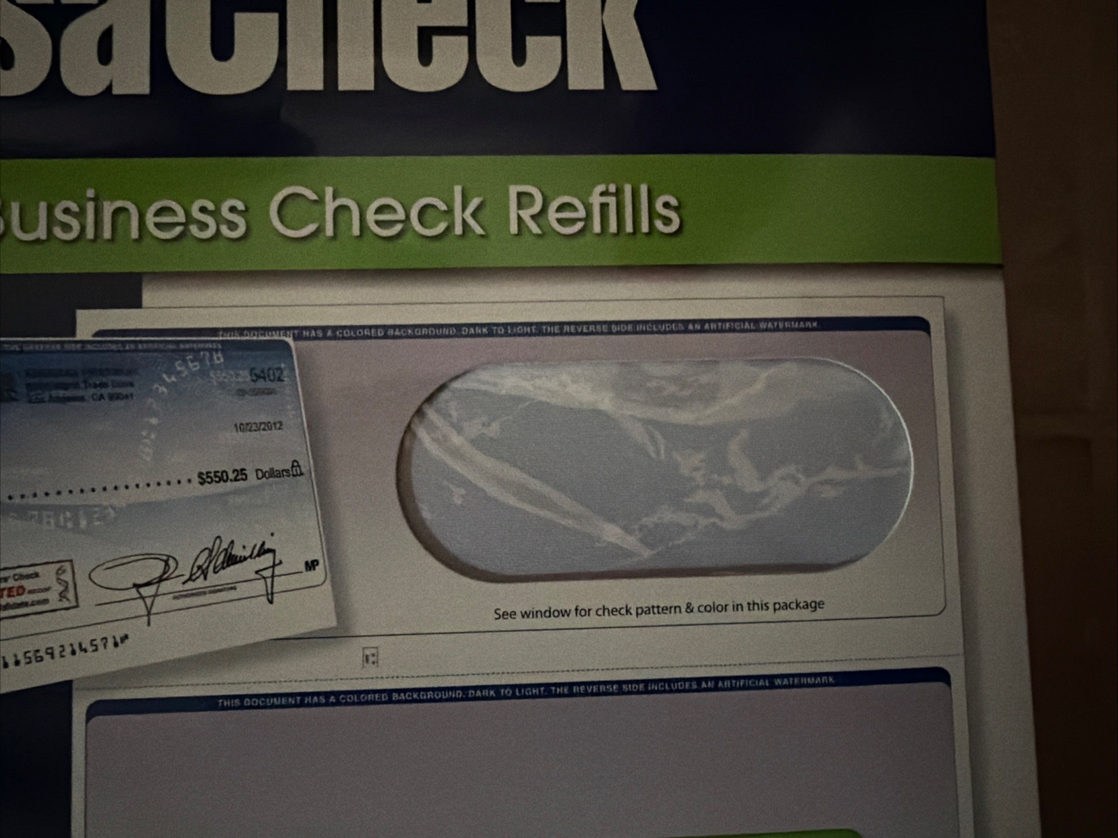 VersaCheck Security Business Check Refills Form #3000 250 Sheets 750 Checks New