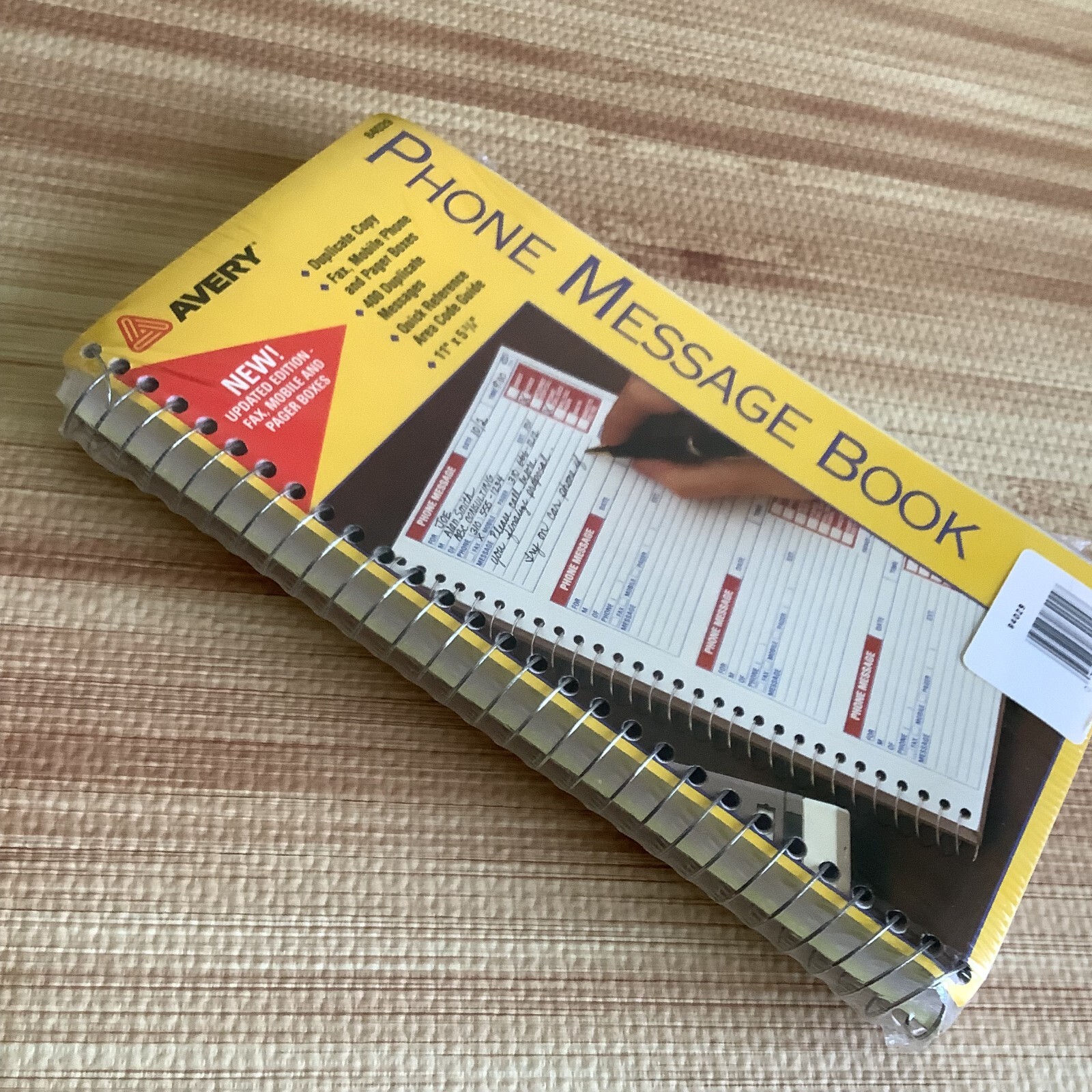 2ct Avery Spiralbound Phone Message Book Duplicate Carbon Copy Record 84029 NEW