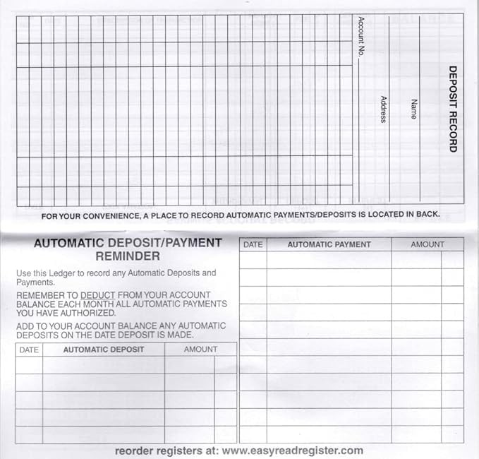 12 Checkbook Registers 6×3 with 2026-2027-2028 Calendars Check Tracking Made USA
