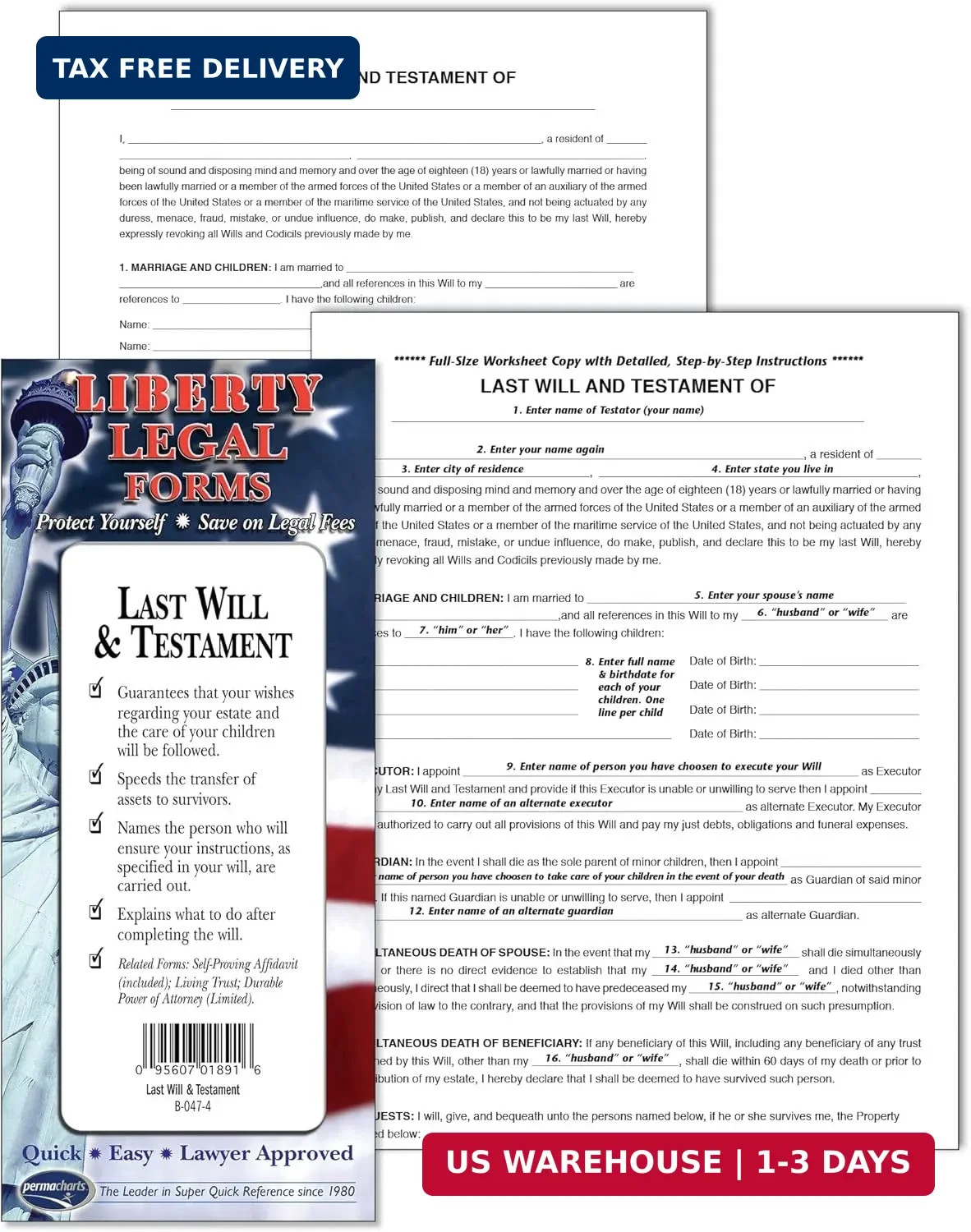 Last Will & Testament Forms Kit for USA – Complete Do-It-Yourself Legal Document