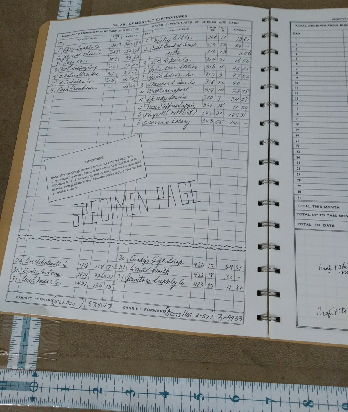Dome Bookkeeping Record Book 612 1989