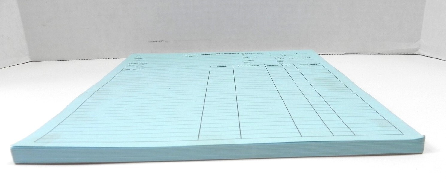 VINTAGE GALVINS AMC RAMBLER PARTS INC REQUEST ORDER FORM 50-100 PAGES NO WRITING