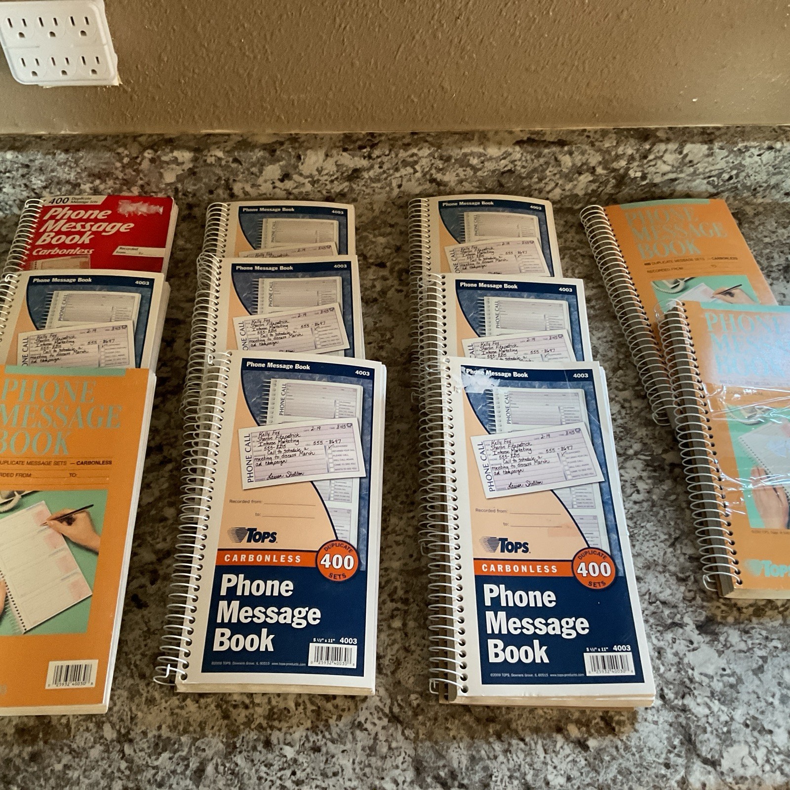 Phone Message Books Carbonless Spiral Lot Of 11 Office Depot, Tops 5 1/2X11