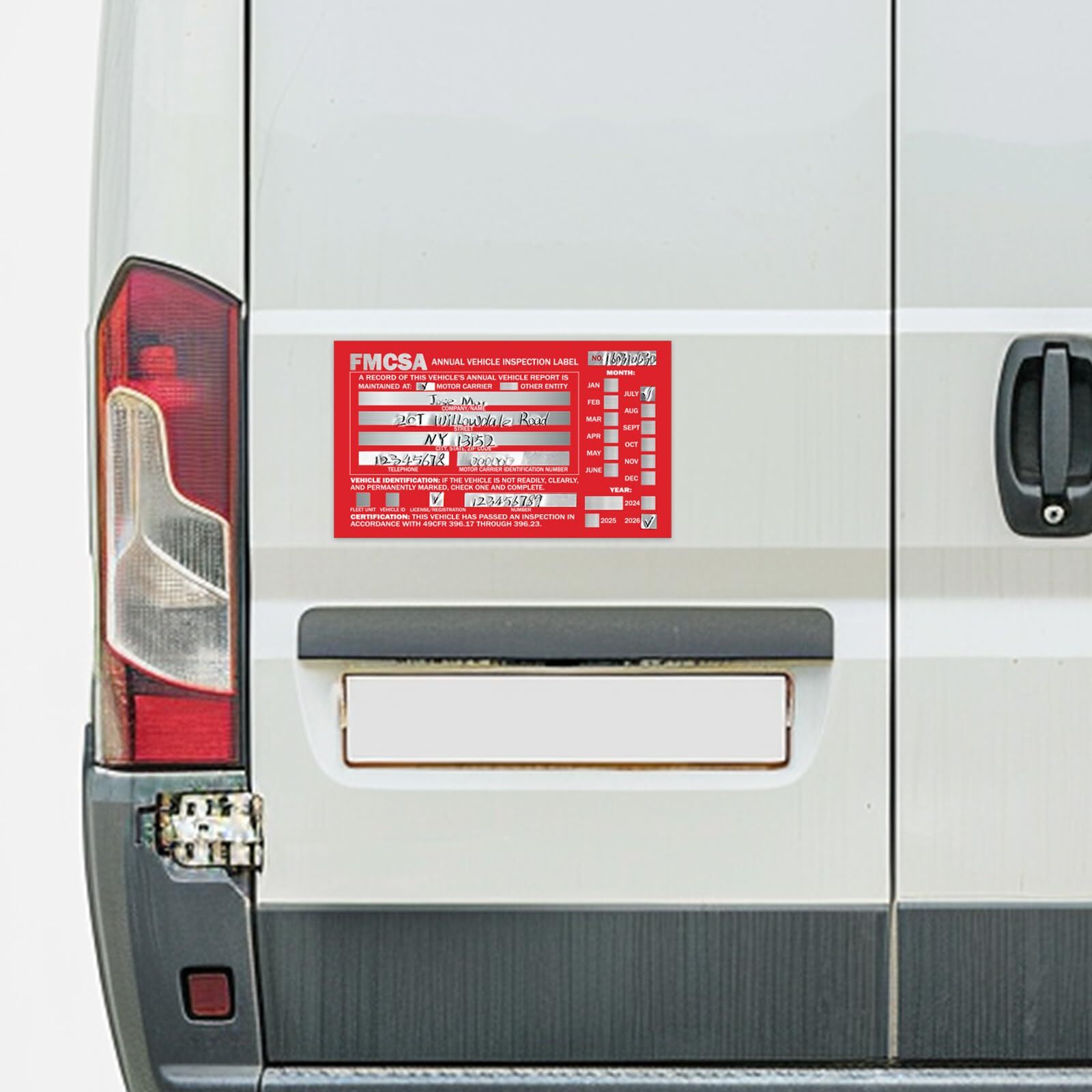 30Pack DOT Annual Vehicle Inspection Forms and Stickers,30-Pk 3-Ply Vehicle Insp