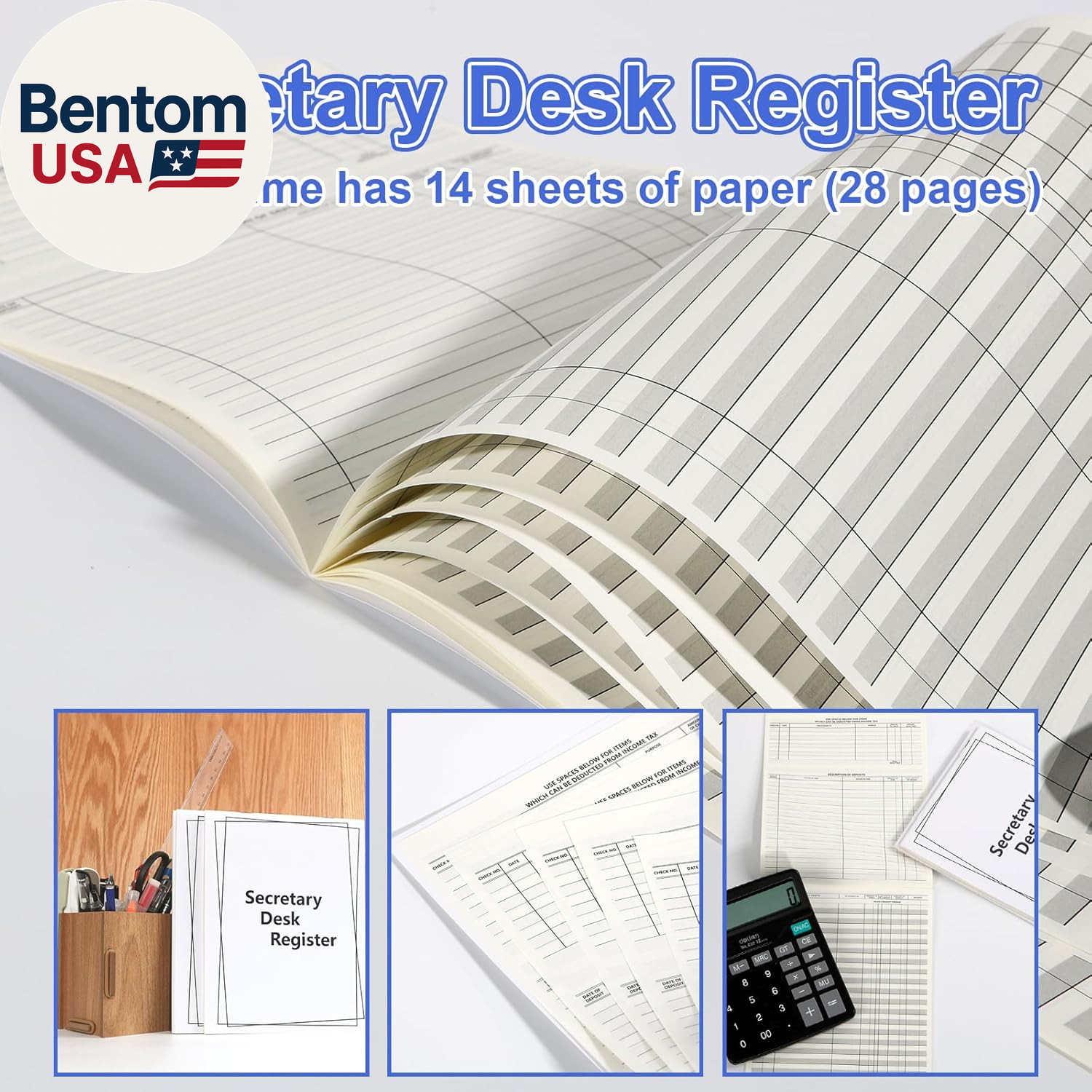 5 Pieces Checkbook Transaction Register 6.4 * 8.25Inch Secretary Deskbook Check
