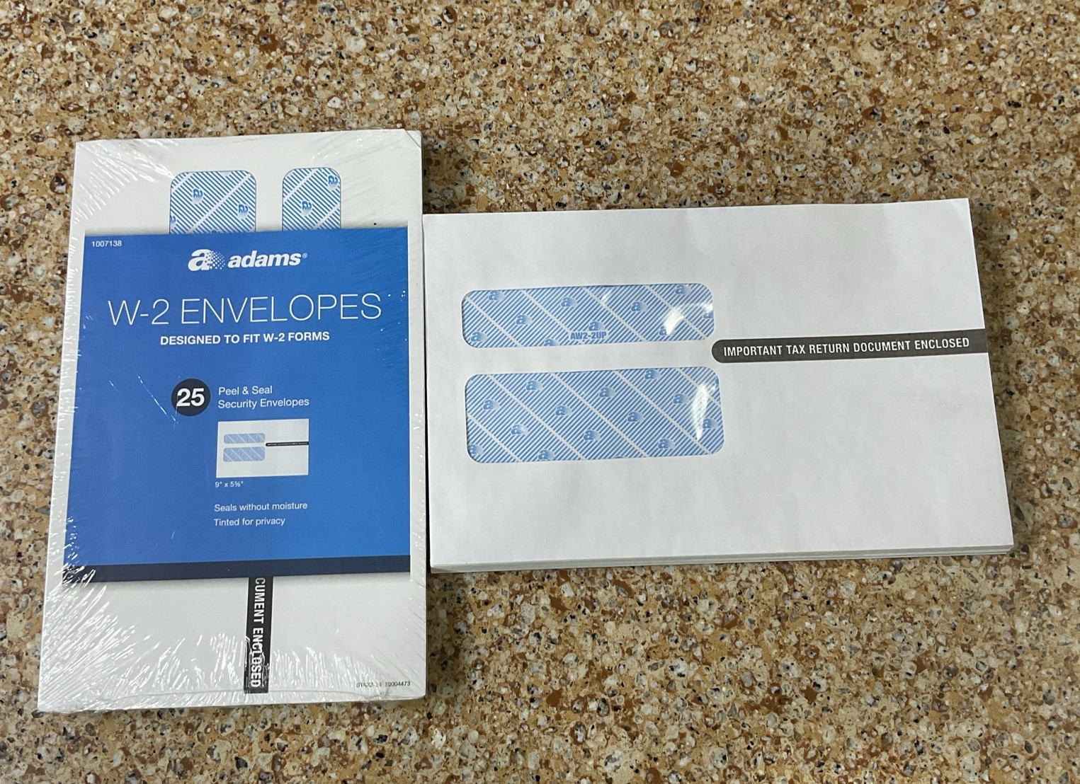 Adams W-2 Peel & Seal Security Envelopes Lot Of 2 / 40 TOTAL *READ*