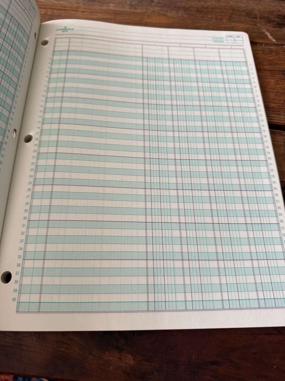 NEW Vintage Mead Cambridge Analysis Sheets 6 Column Pad 50 Sheets; 58244