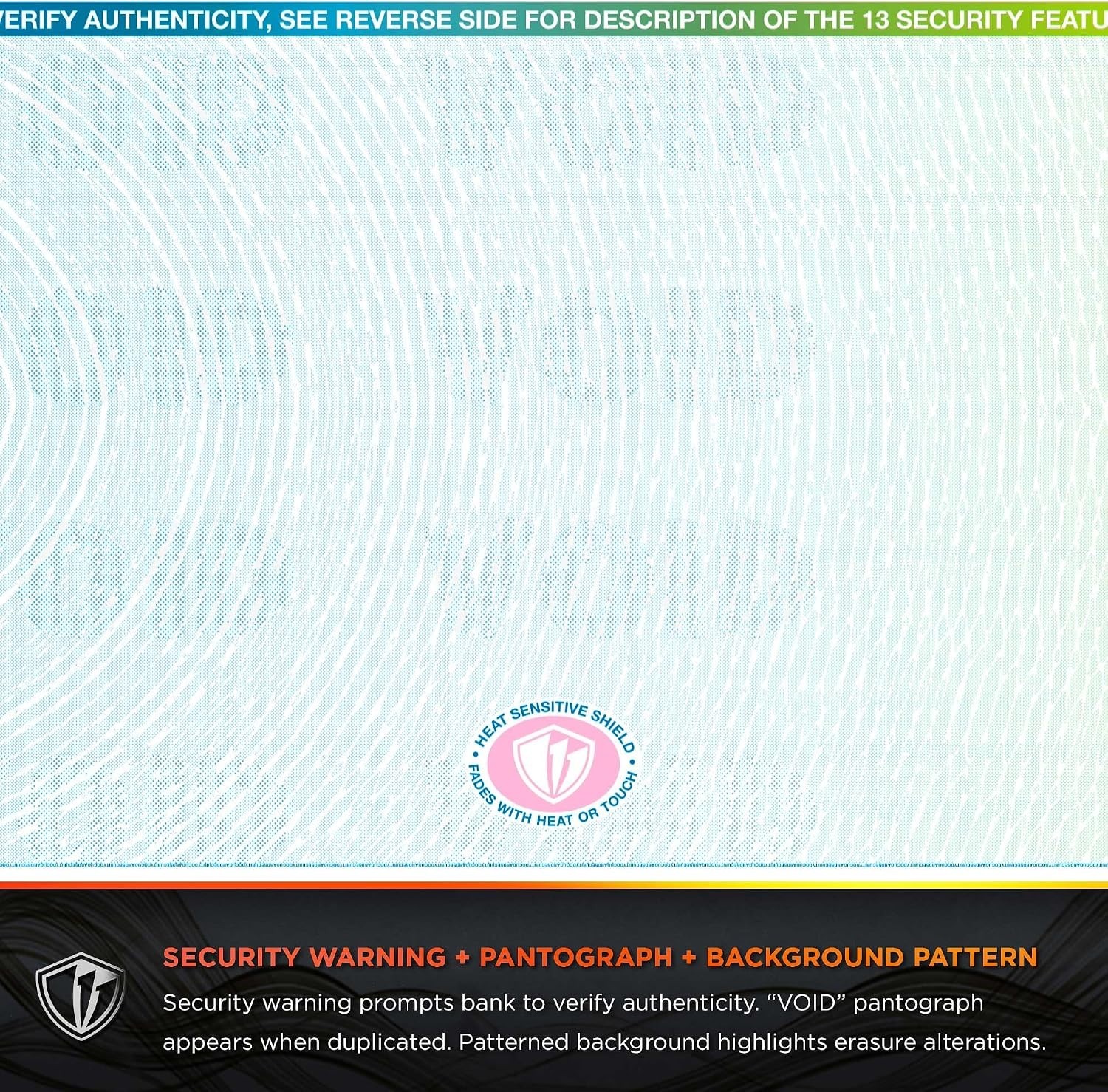 Premier Blue/Green Galaxy Check Paper – 500 High Security Checks for Businesses