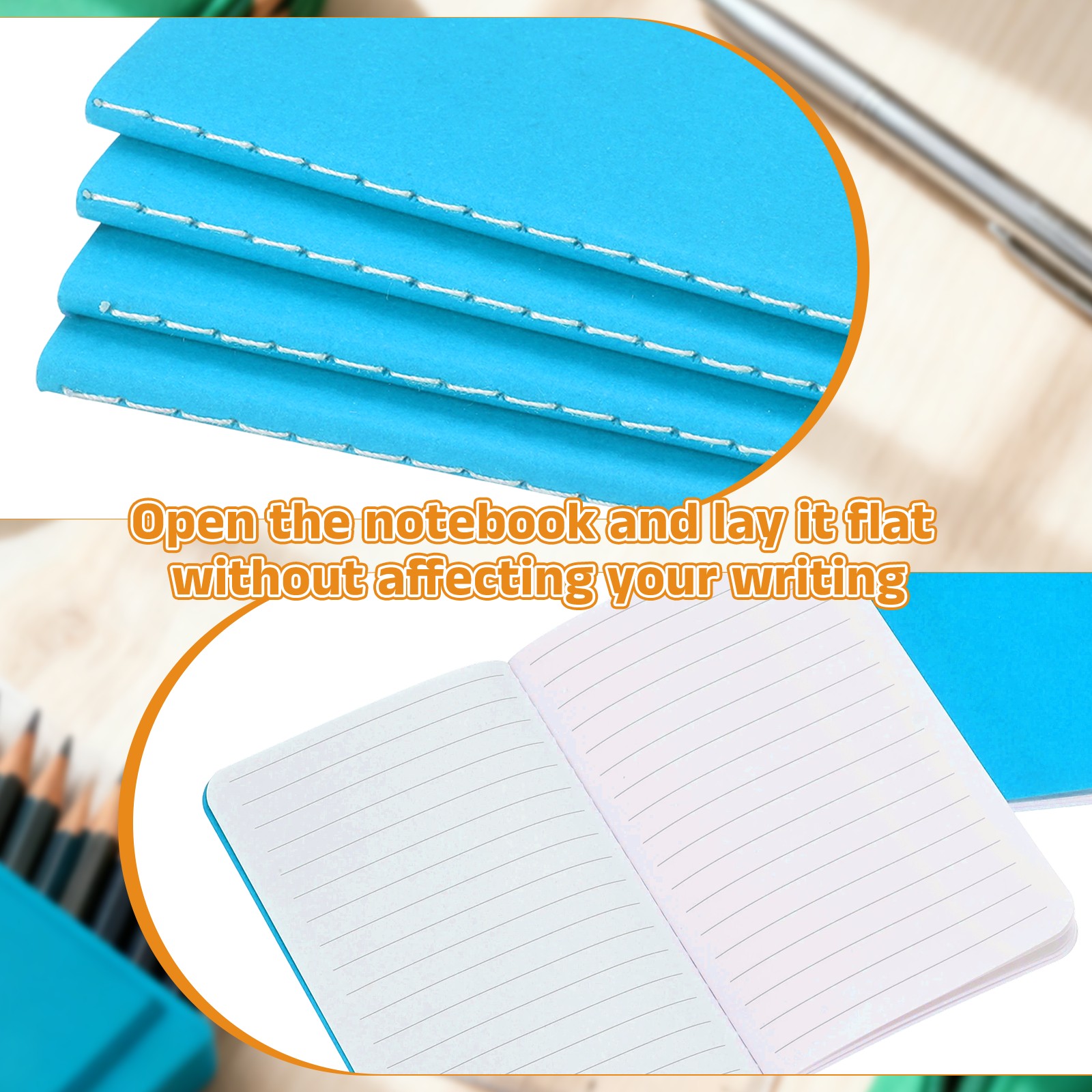 6 Pack A6 Notebook, A6 Journal Mini Notebook Pocket Kraft,Blue