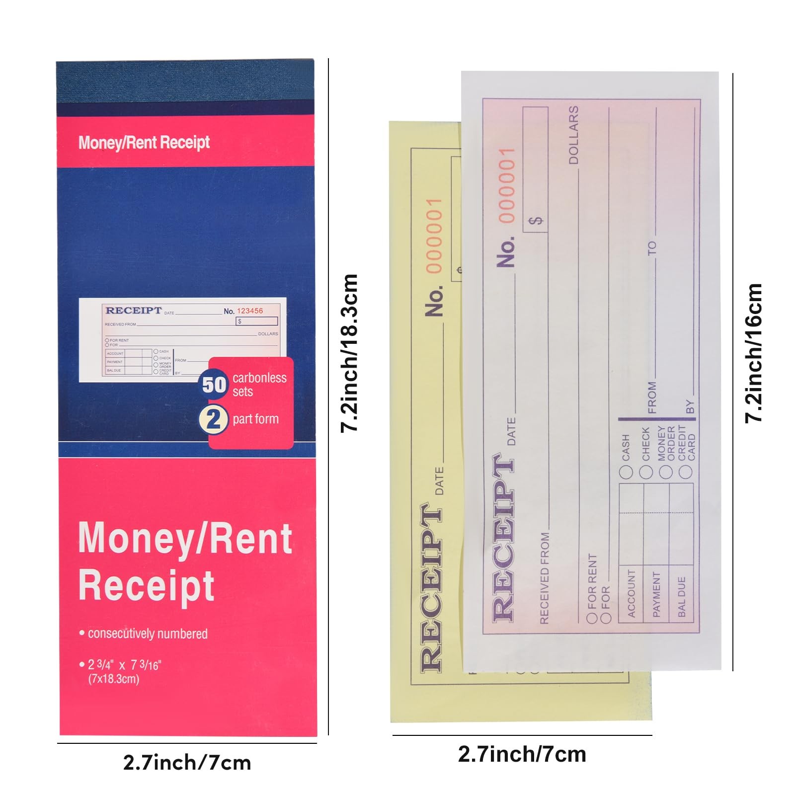 ANABIUP 6 Pack Receipt Book with Carbon Copies, Money and Rent Book…