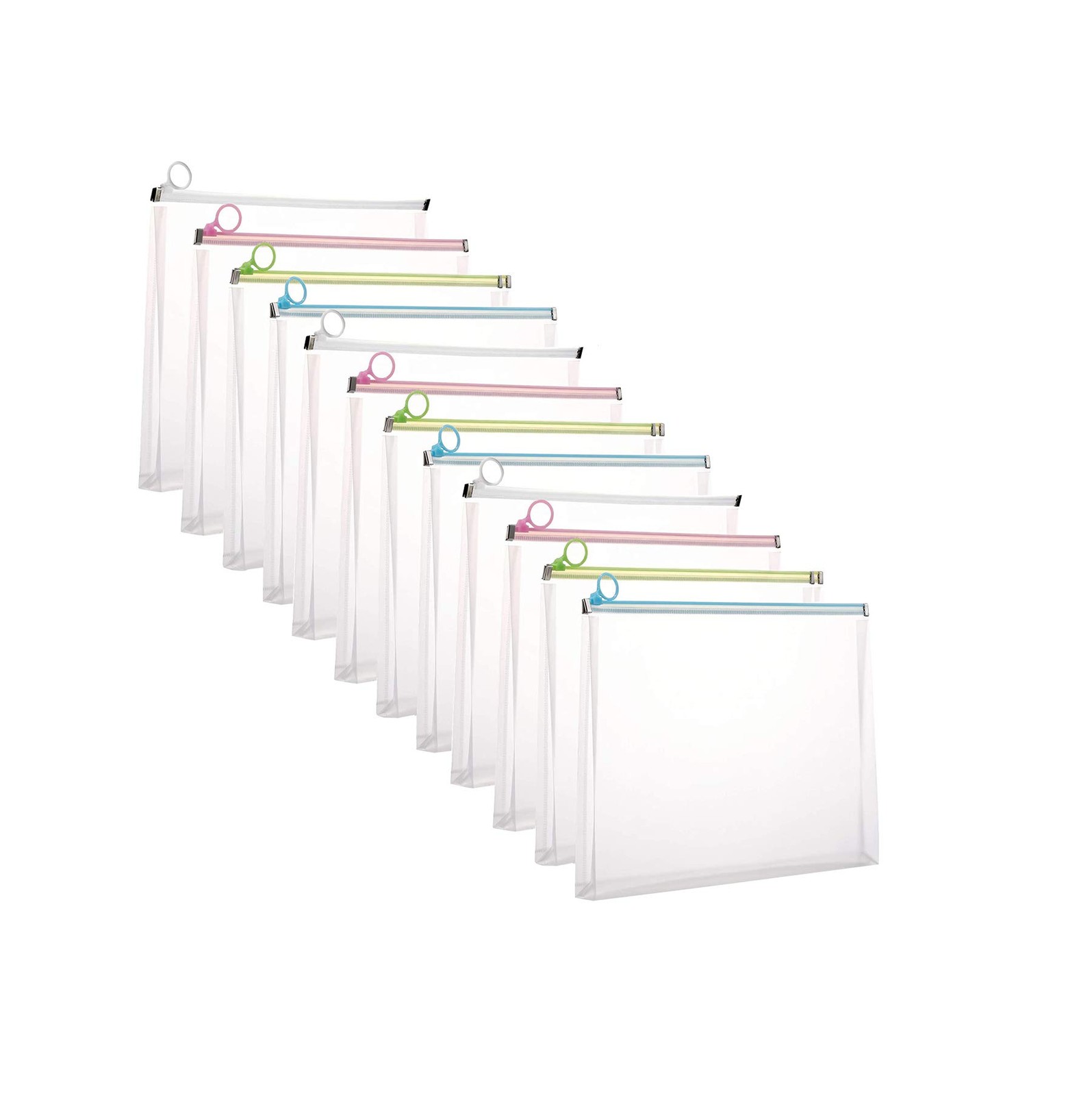 YESSART 9×12 Clear Zip Plastic Envelopes File Document Paper Holder 12 Pack