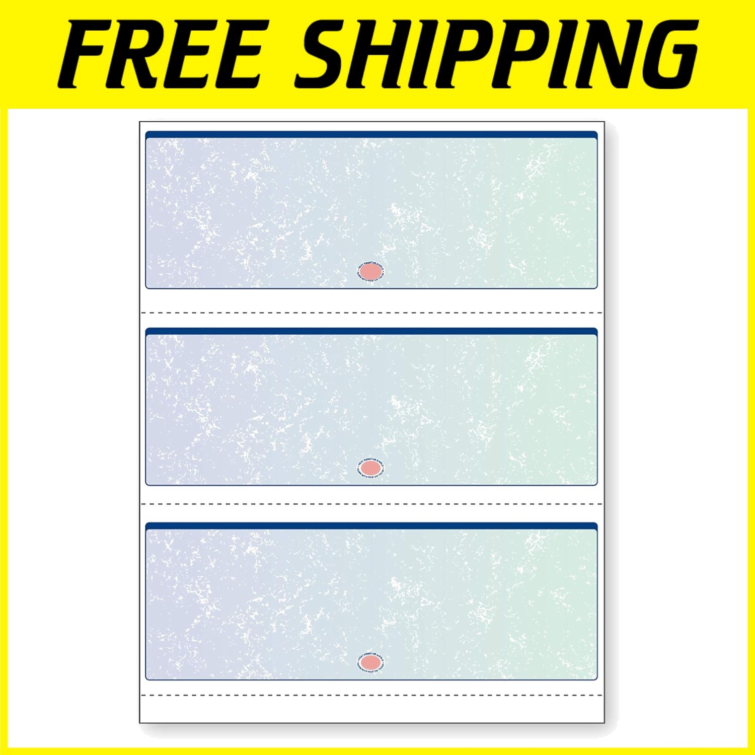 High-Security 8.5 x 11 Prismatic Check Paper – 3 Perforated Checks, 500 Count