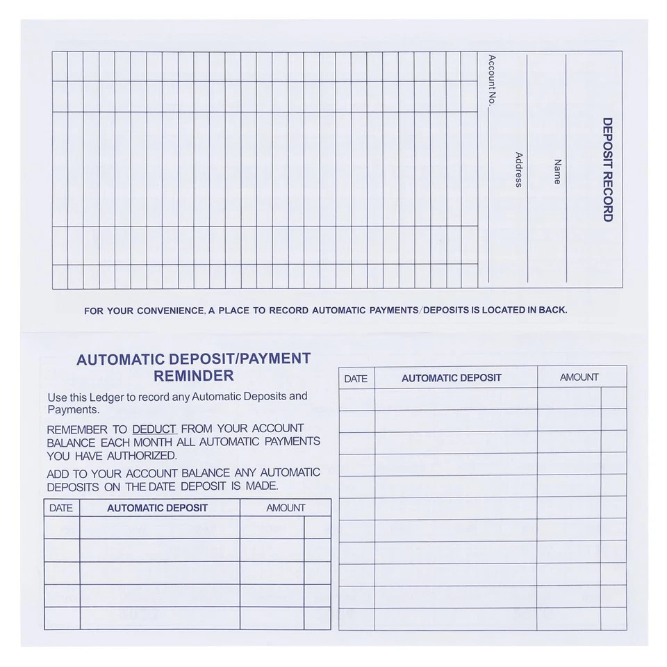 20 Pack Checkbook Register, Check Registers for Personal, Blank Ledger 20PCS