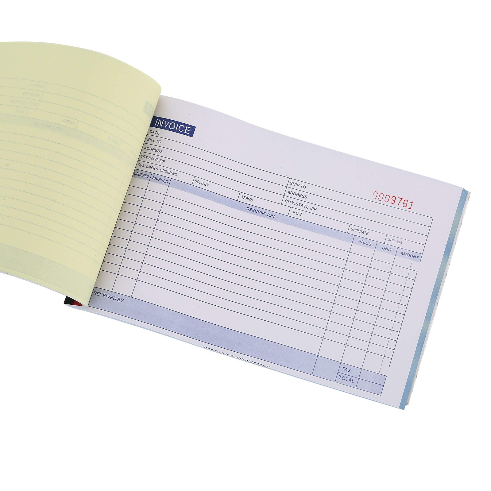 5 Pack Large Sales Order Book Receipt Invoice Duplicate Carbonless Horizontal