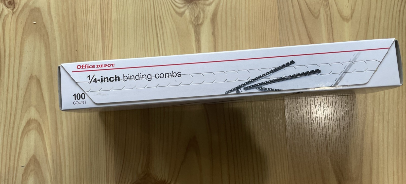 Office Depot 1/4″ Plastic Binding Combs – 100 Count – Black – OPEN BOX