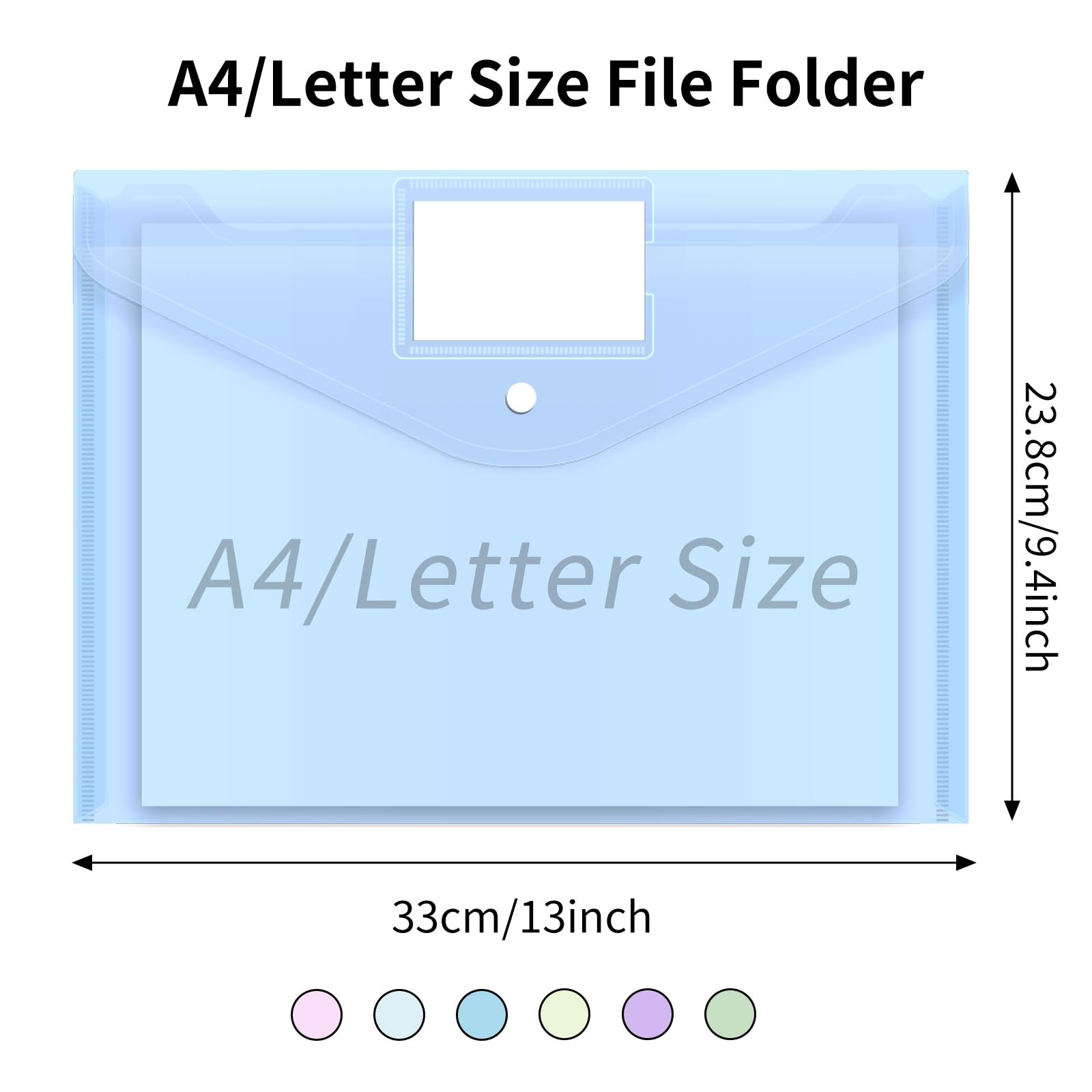 EOOUT 24 Pack Plastic Envelopes File Folders, Poly Folders Pastel